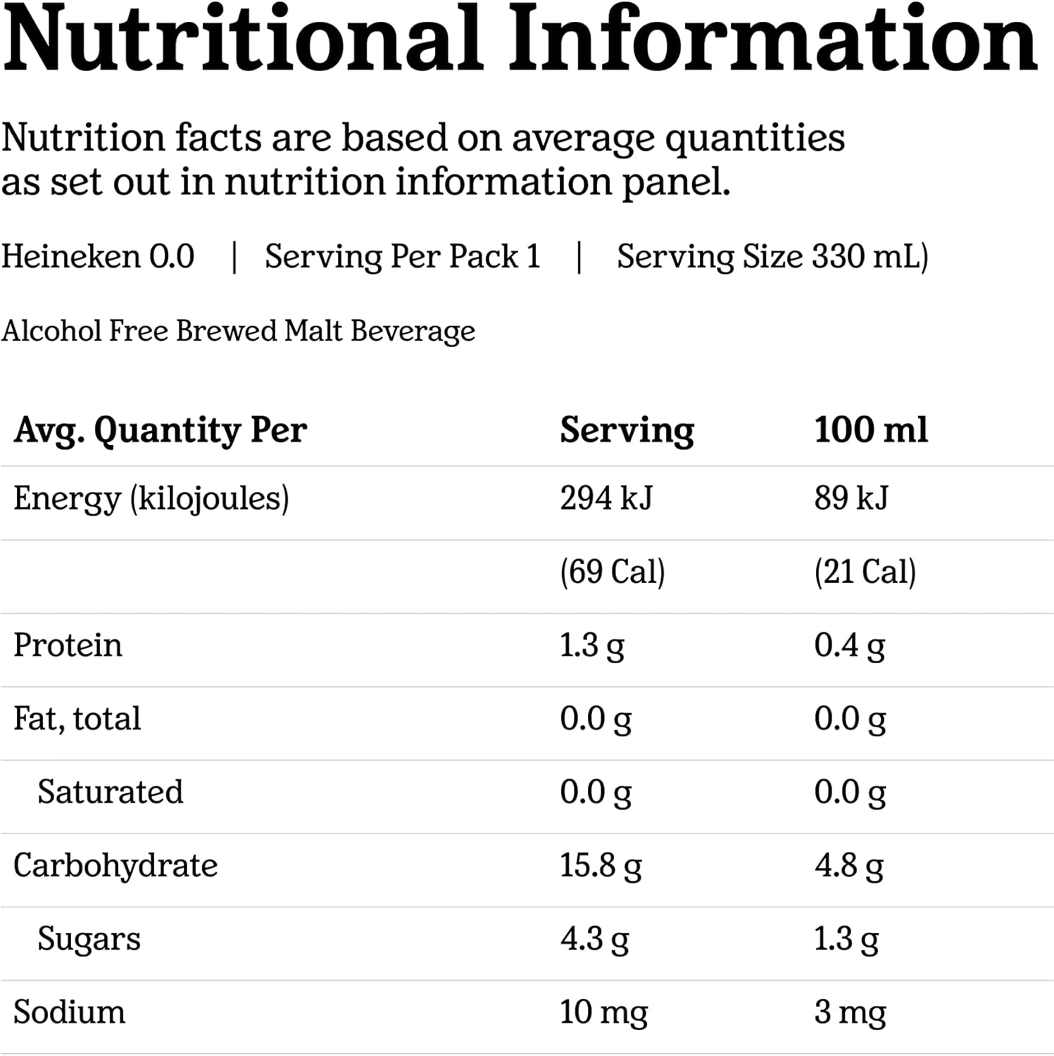 Heineken 0.0 Non-Alcoholic Beer Zero Alcohol Lager 24 Pack X 330 Ml Bottle Case image number 3