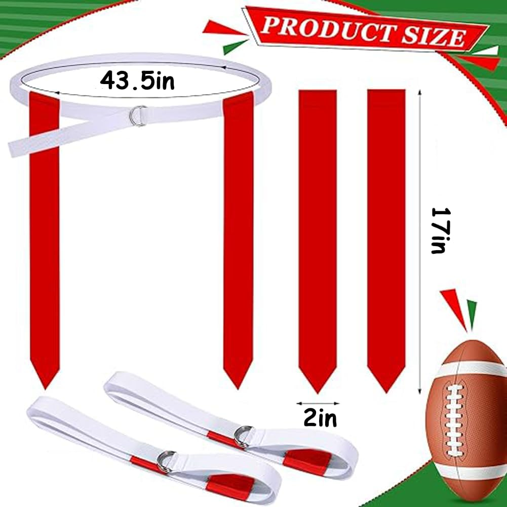 5Pcs Rugby Training Accessory,Flag Football Kit with Yellow Flags and Belts for Football Games image number 2