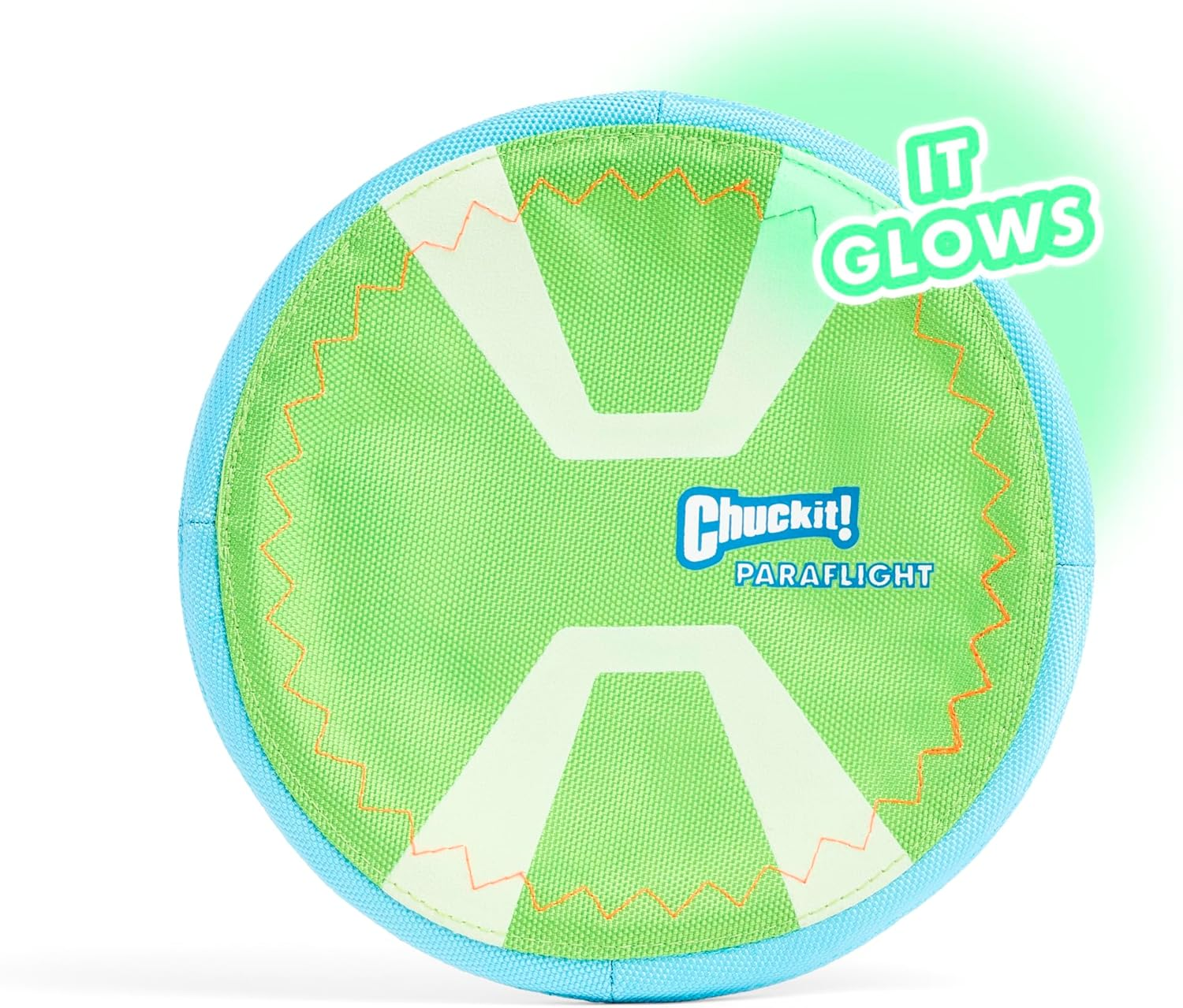 Chuckit! Paraflight Flyer Dog Frisbee for Long Distance Fetch Green/Blue, Large - Green/Max Glow image number 4