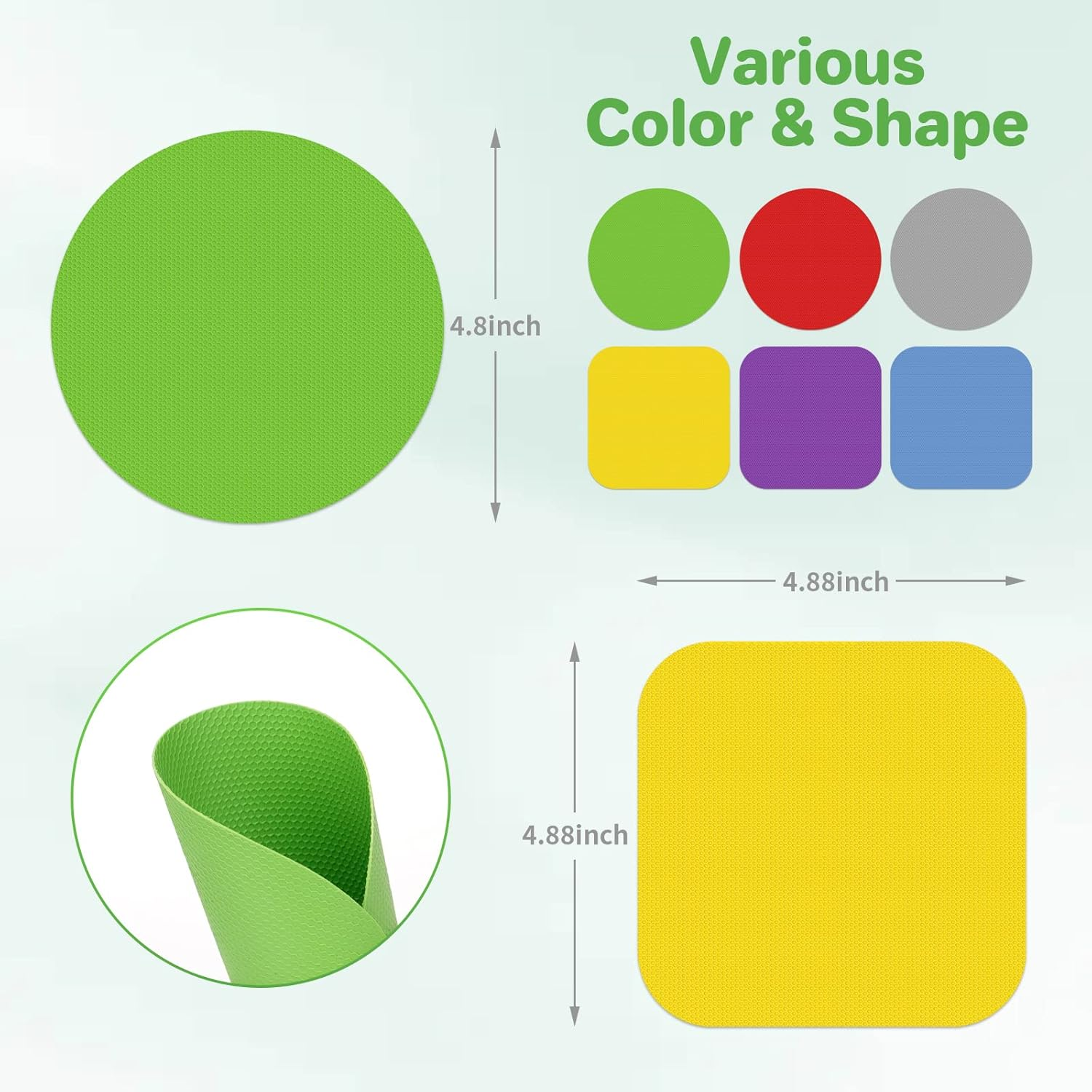 Leezmark 6 Pcs Jar Opener, Rubber Jar Grippers Multi-Function Silicone Jar Gripper Pads Bottle Lid Opener Jar Openers for Seniors with Arthritis Weak Hands (6 Colors) image number 1