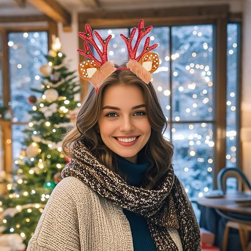 Christmas Reindeer Headbands, Christmas Headbands, Christmas Headband, Reindeer Headband, for Fancy Dress, Cosplay, Halloween, Christmas, Animal, Carnival, Party, Costumes image number 5