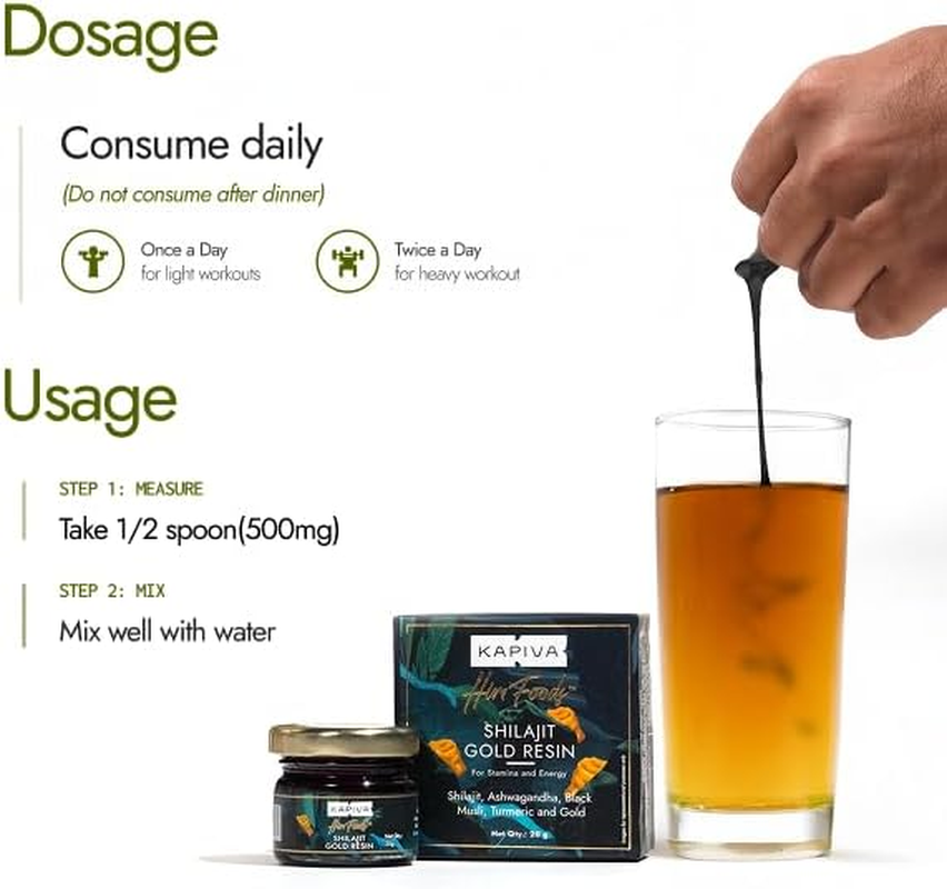 Kapiva Shilajit Gold Resin | Helps in Boosting Stamina | Contains 24 Carat Gold | 100% Ayurvedic, 20 G (Pack of 1), (MIS033) image number 3