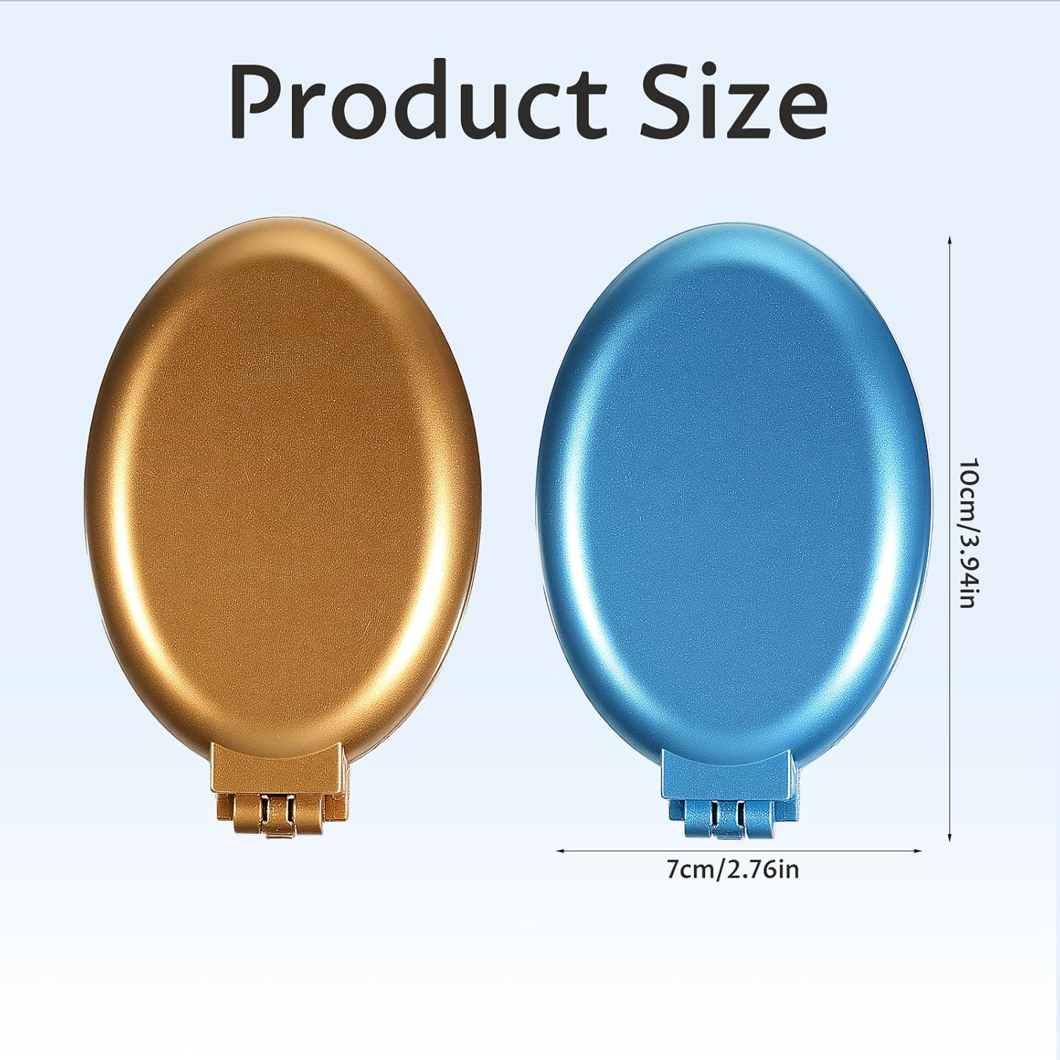 Foldable Hair Brush with Mirror, 2 Pcs Oval Mini Hair Brush Portable Travel Size Compact Hairbrush Small Anti-Static Pocket Comb Hair-Styling Tools for Women Home Travel Gym Purse (Gold, Blue) image number 4