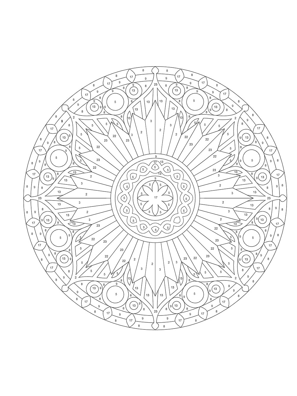 Creative Haven Mandalas Color by Number Coloring Book image number 5