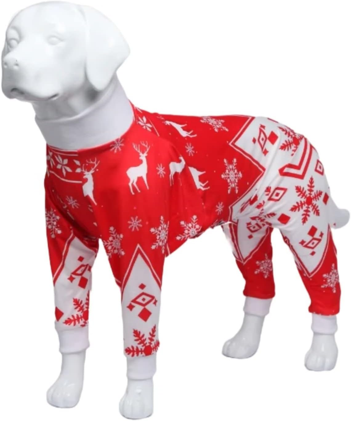 Xqpetlihai Christmas Dog Clothes Dog Onesie Surgery Recovery Suit Dog Pajamas for Large and Medium Dog (S,CH)