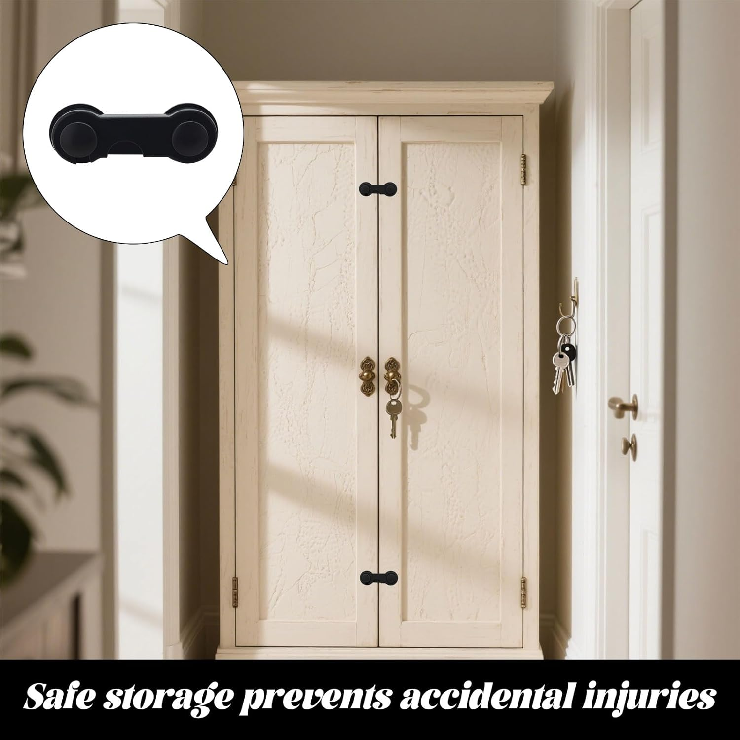 Child Safety Locks, Child Lock, Baby Proofing, 10 Pack Cabinet Locks for Babies, Cabinet Door Locks for Baby Proofing and Child Safety, Safe Quick Easy Use - No Tools or Drilling, Strong Adhesive image number 3