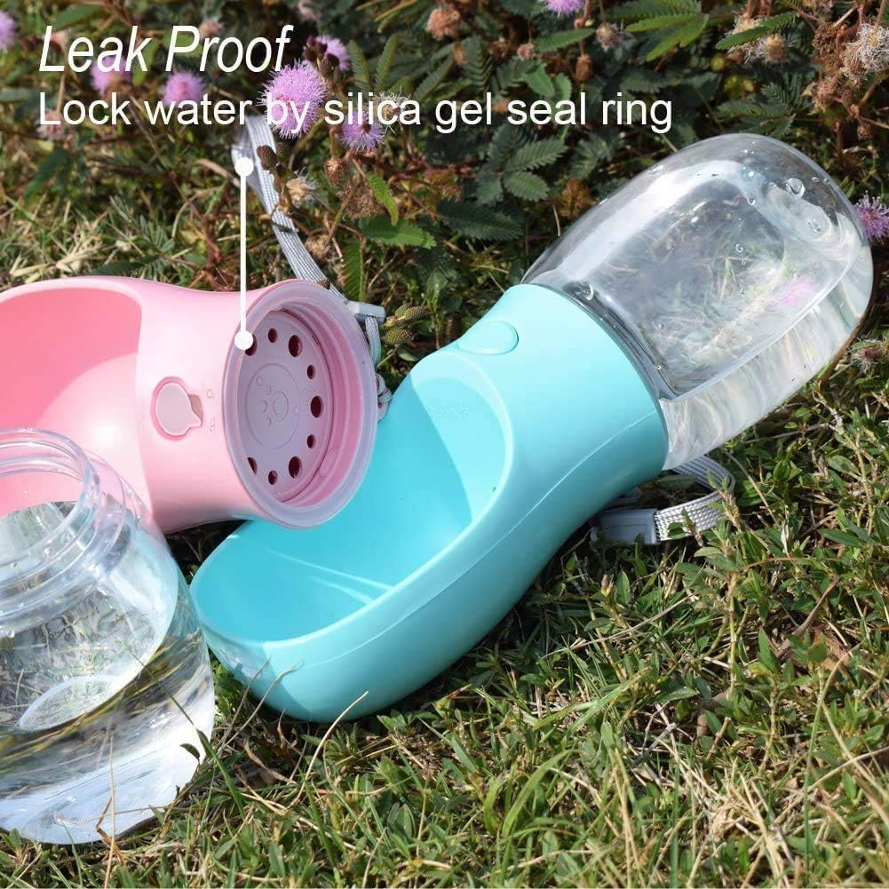 Mumoo Bear 280Ml Dog Water Bottle, Portable Pet Water Bottle Leak Proof Portable Puppy Water Dispenser with Drinking Feeder for Pets Outdoor Walking, Hiking, Travel -Green image number 5