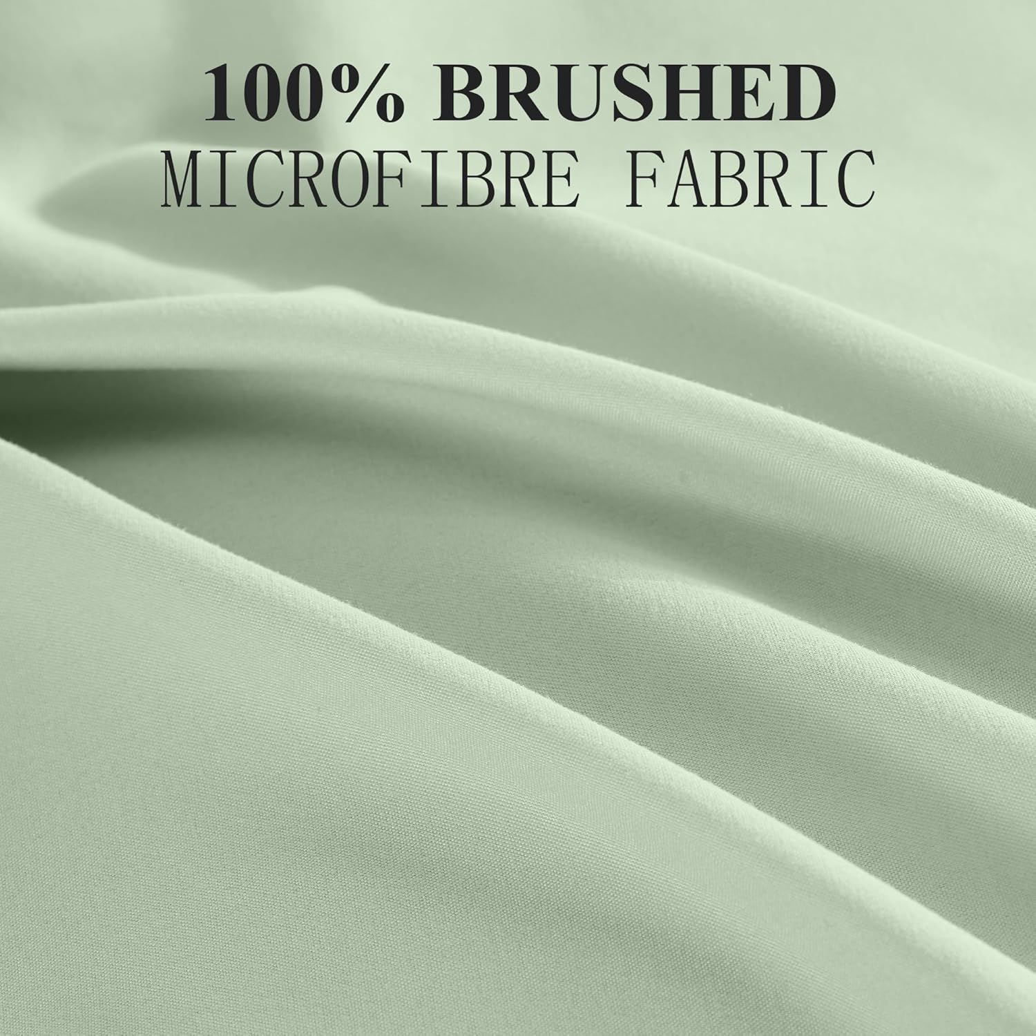 LINENOVA Ruffled Pillow Cases Set of 2 - Standard Size 48X74Cm - Ultra Soft Microfiber 2000TC Pillowcase - Pillow Cover with Envelope Closure - Sage Green image number 5