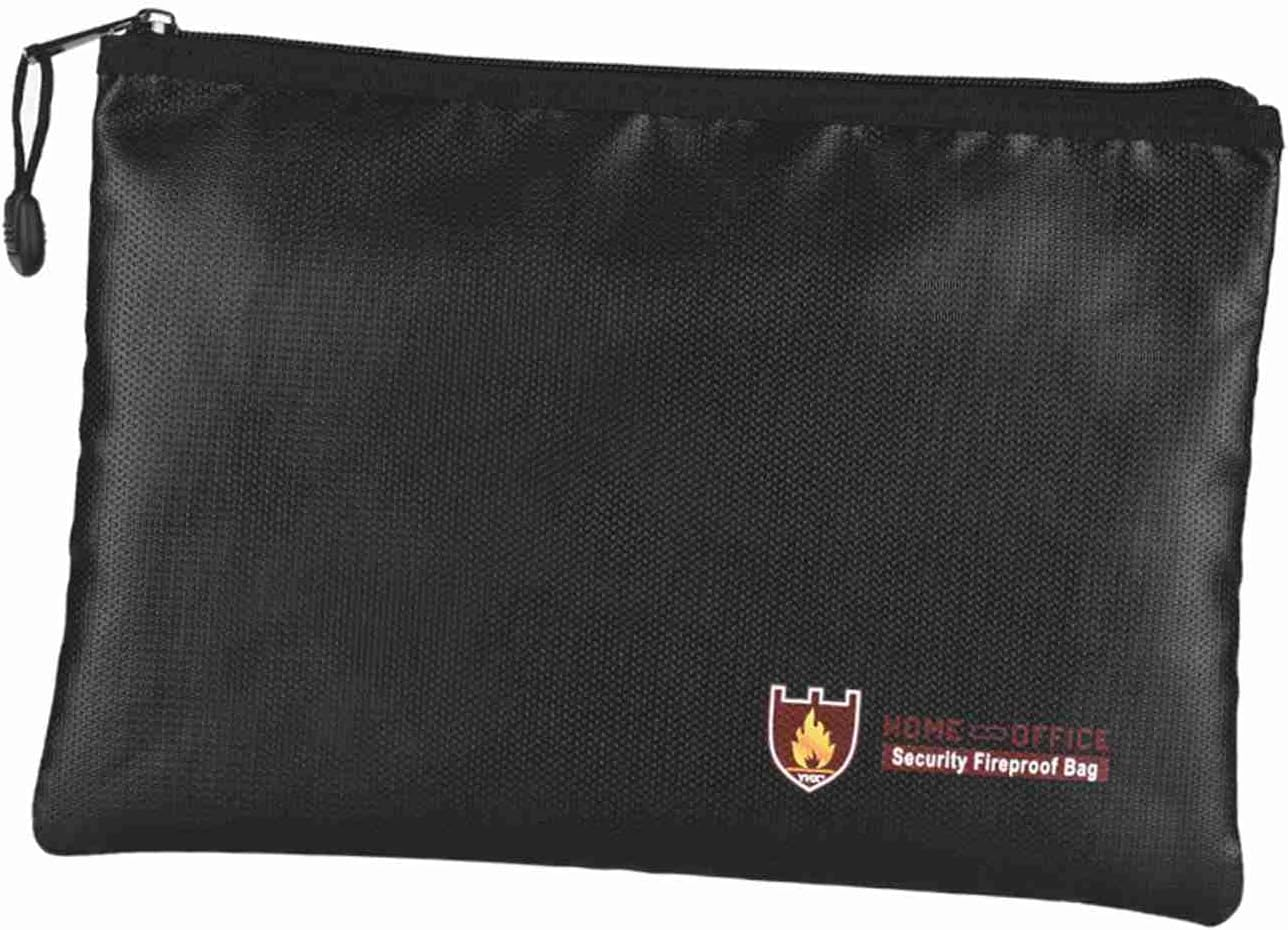 Morelian Silicon Coated Fiberglass Fireproof Document Bag, High Temperature Fire Water Resistant Money Pouch Holder Storage for File Jewelry Valuables, Small Size, Easy to Fold, Soft (Medium) image number 2