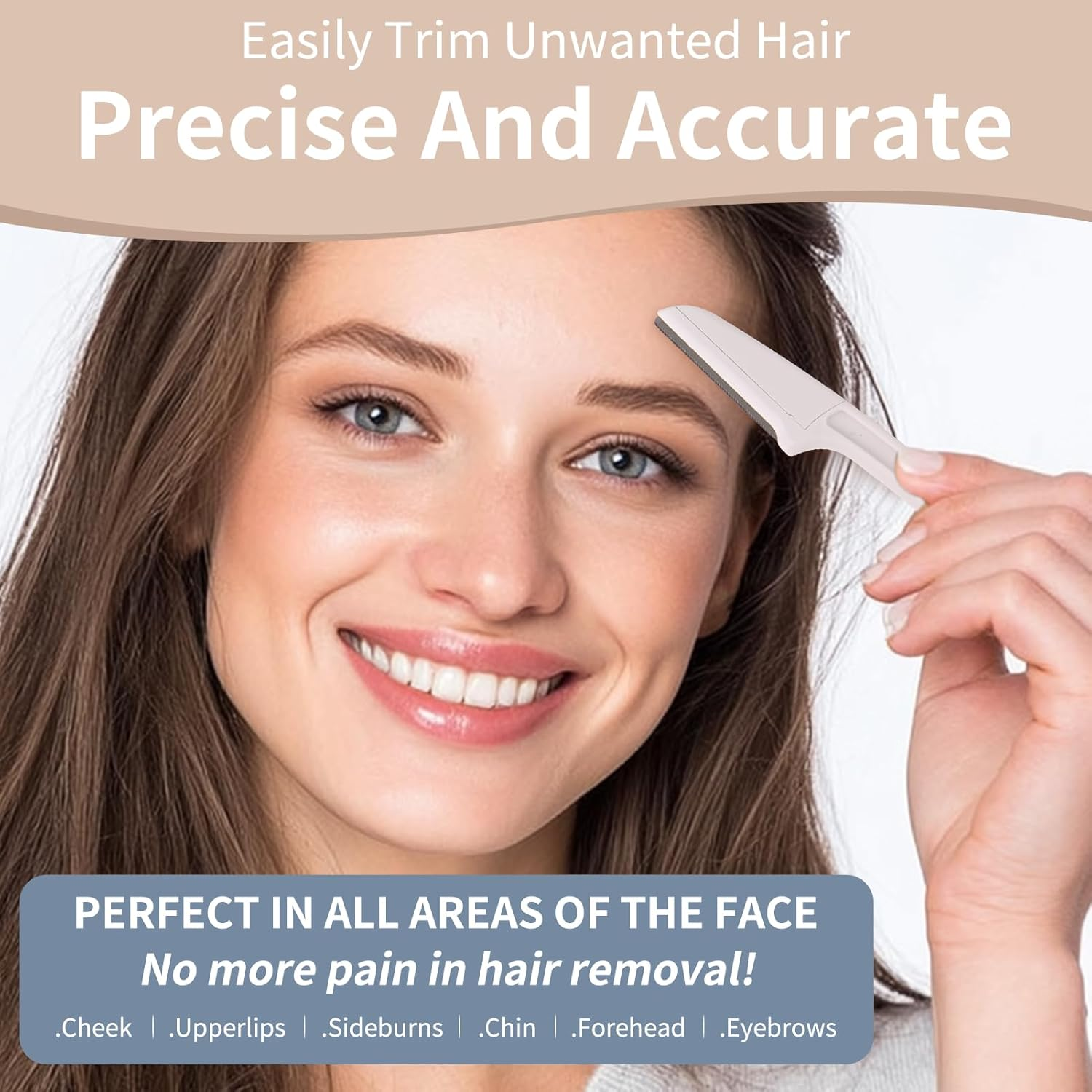 9 Pcs Dermaplaning Tool, Foldable Mini Face & Eyebrow Razor for Women, Dermaplane Razor for Facial Skin Body Hand Leg Armpit Beard Finger Back Hair & Bikini Trimmer (3 Color) image number 3