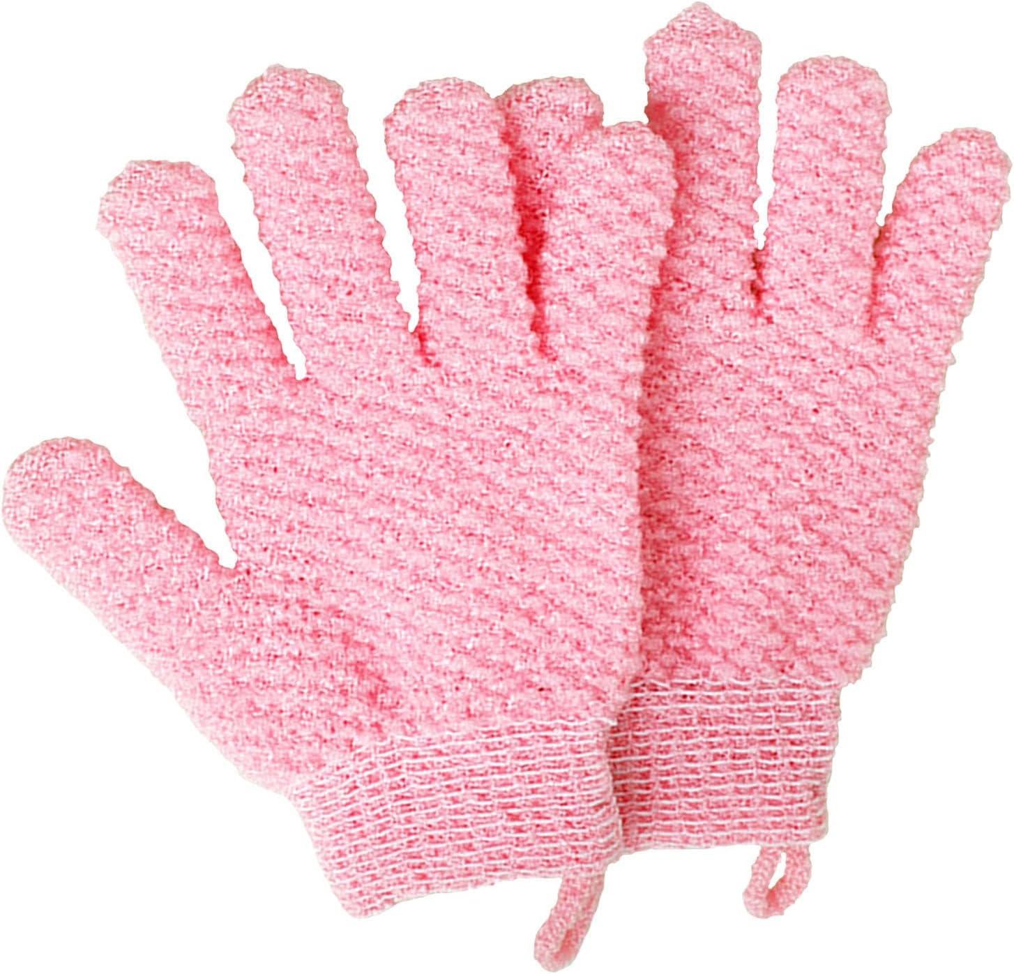 Haobase 3 Pairs Exfoliating Gloves Body Scrub Bath Gloves Scrubbing Gloves for Shower, Spa, Massage, Dead Skin Cell Remover (Blue+Green+Pink) - Blue+Green+Pink image number 5