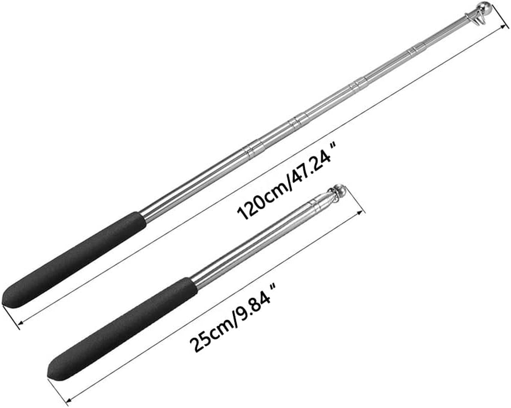 2Pcs 120Cm Telescopic Flag Poles, Extendable Handheld Flagpoles Stainless Steel with Anti-Slip Grip for Tour Guides & Pointer for Teachers (Random Color) image number 1