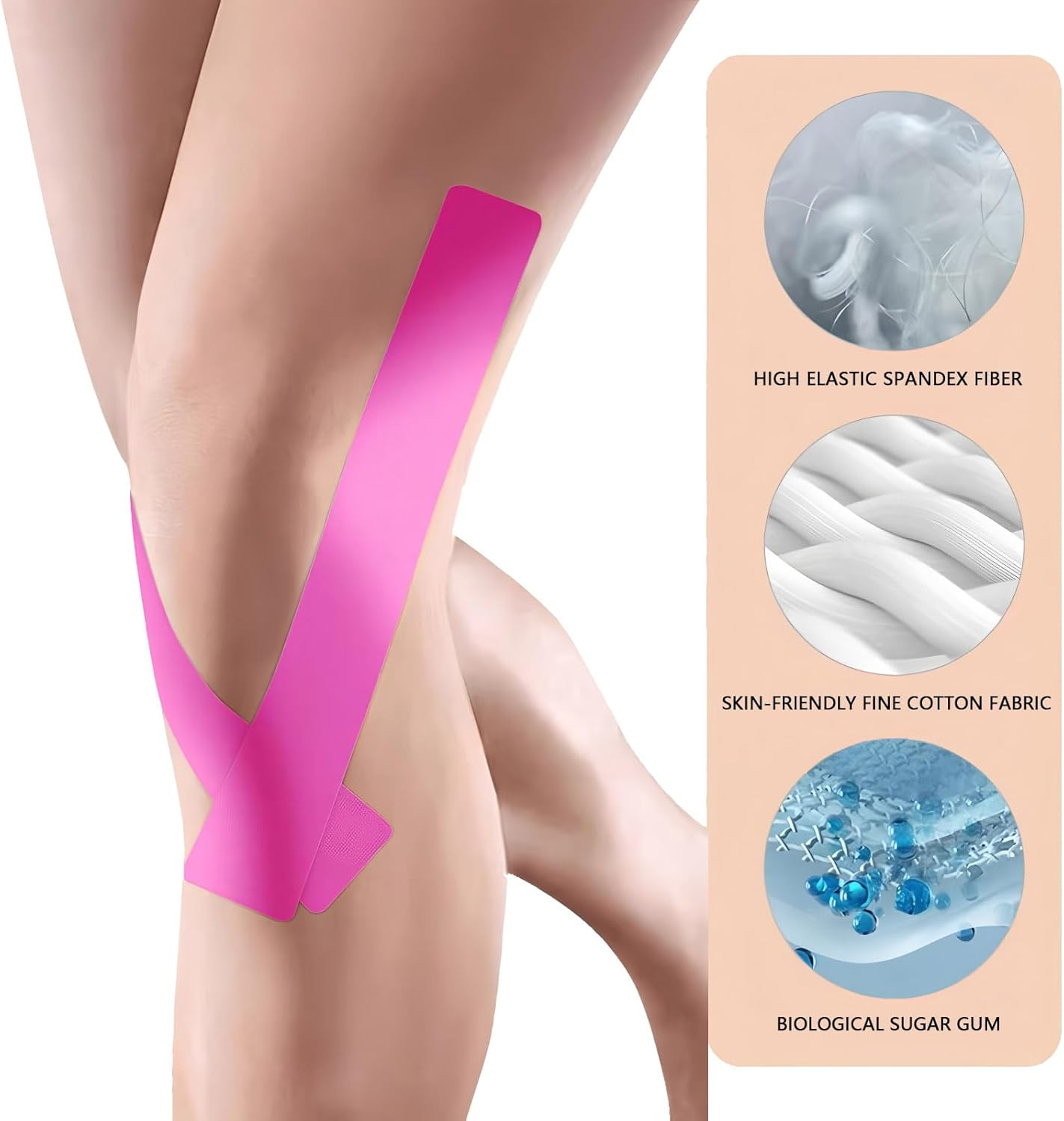 Kinesiology Tape - 6 Rolls (3.8CM X 5M) Waterproof, Latex-Free Sports Tape for Muscle & Joint Support, Pain Relief, Injury Recovery - KT Tape for Knees, Shoulders, Ankles, Elbows