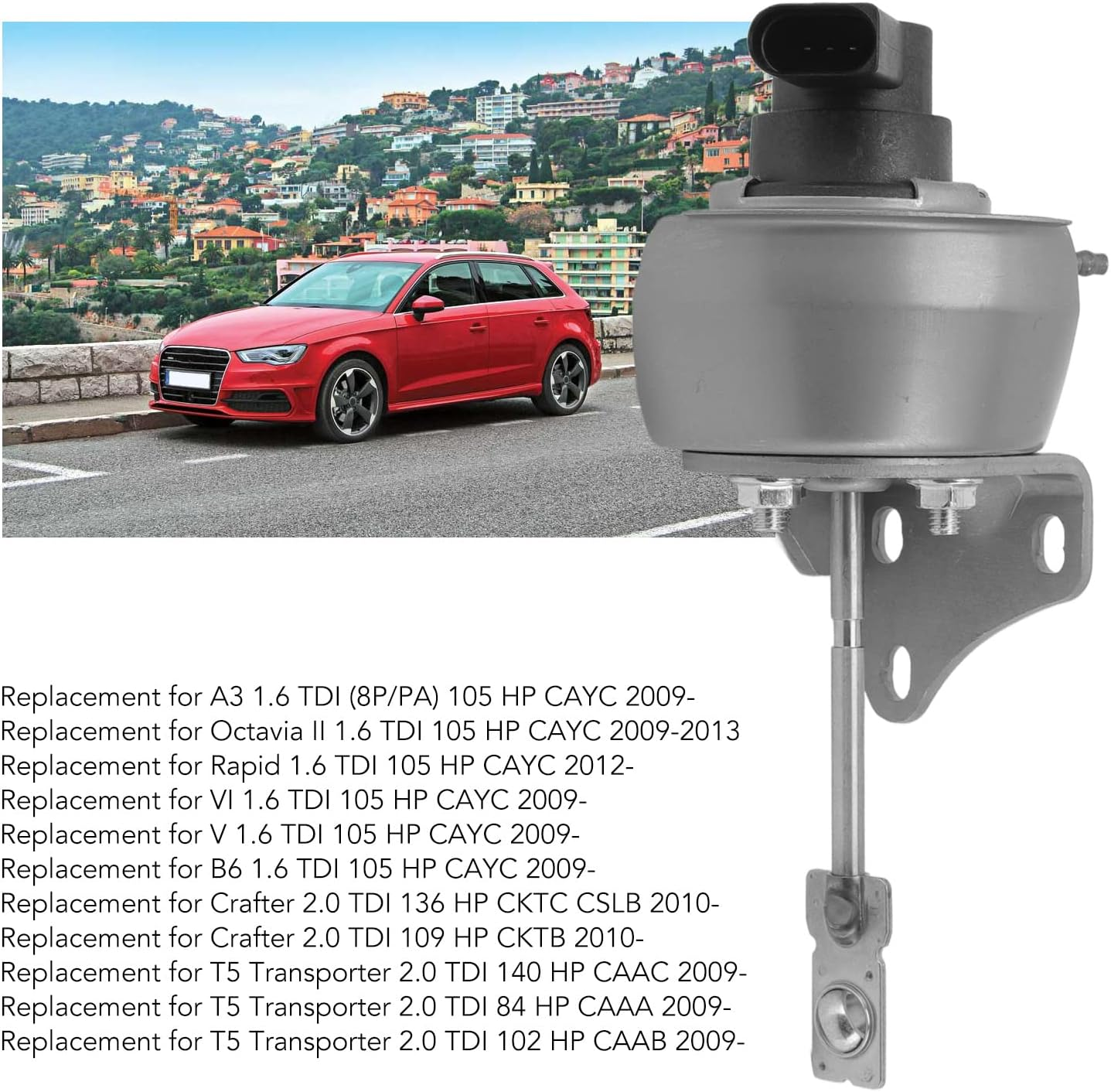 Turbocharger Wastegate Actuator 03L253014AX Electric Turbo Wastegate Actuator for Octavias II 1.6 TDI 105 HP CAYC 2009 to 2013 Turbo CHARGING image number 5