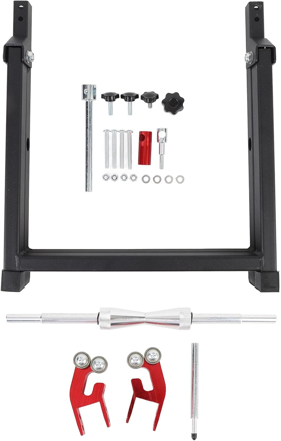 Sorandy Motorcycle Rim Tire Wheel Balancer, Balancing Spin Static Truing Stand, Foldable Portable Adjustable Centering Cones Rim Tire Balancer for Sport Dirt Bike,Motorcycle Maintenance image number 5