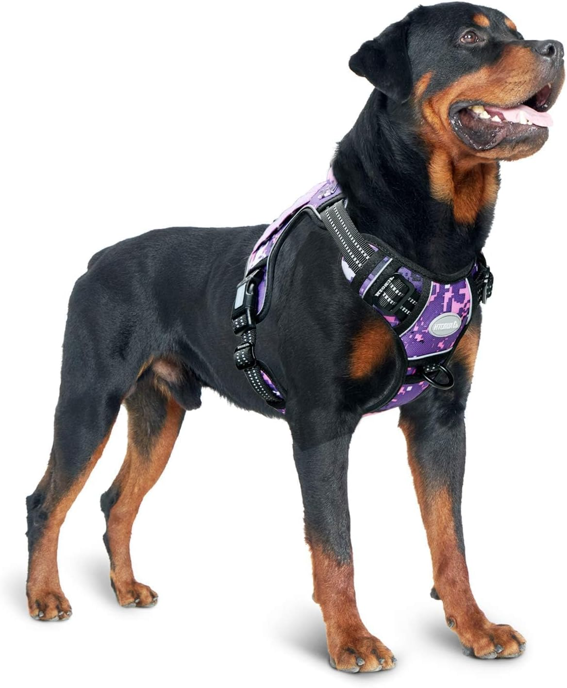 Auroth Tactical Dog Harness for Small Medium Large Dogs No Pull Adjustable Pet Harness Reflective K9 Working Training Easy Control Pet Vest Military Service Dog Harnesses (L, Purple Camo) image number 6