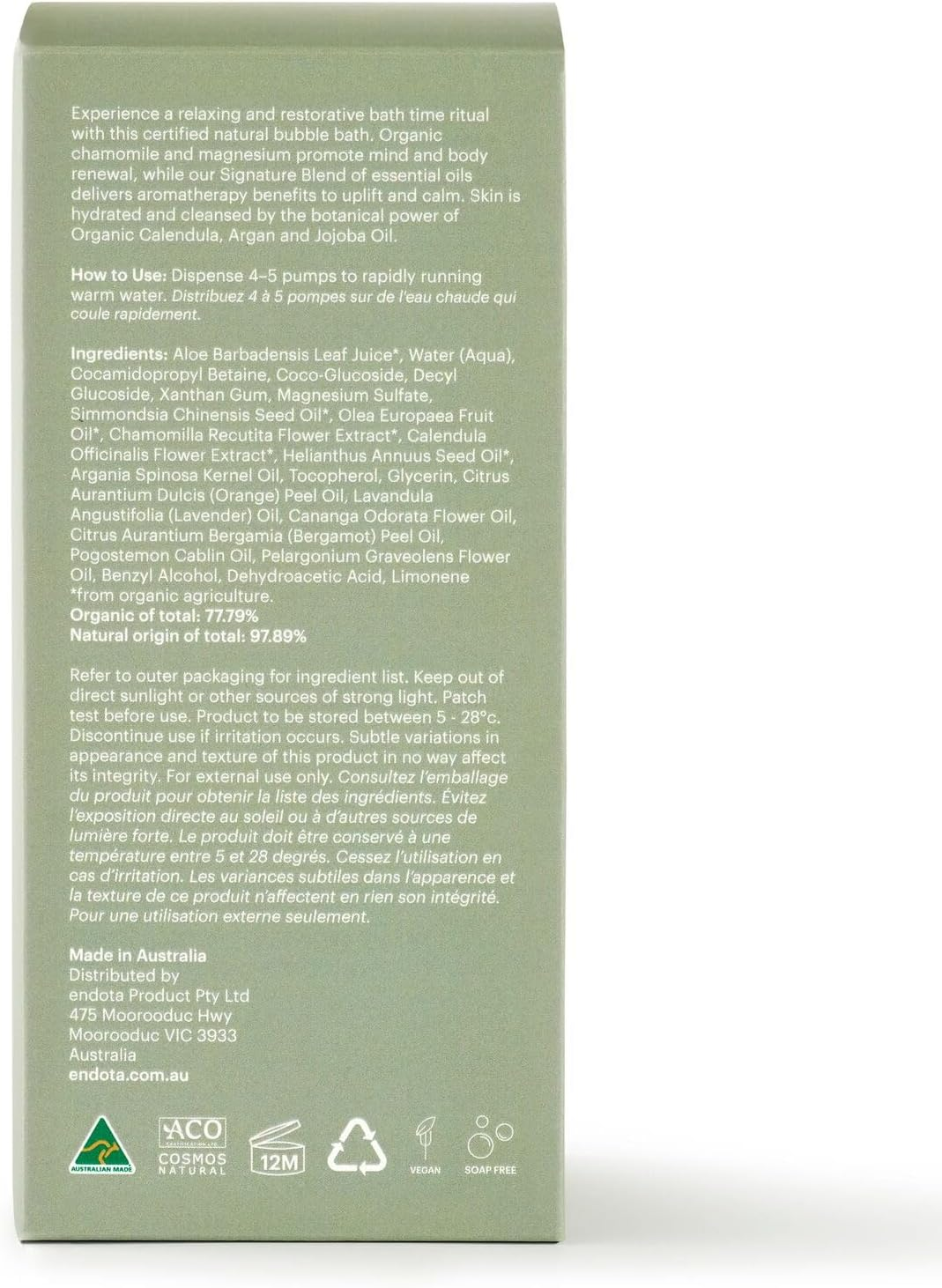 Endota Organics Signature Blend Bubble Bath 250 Ml image number 2