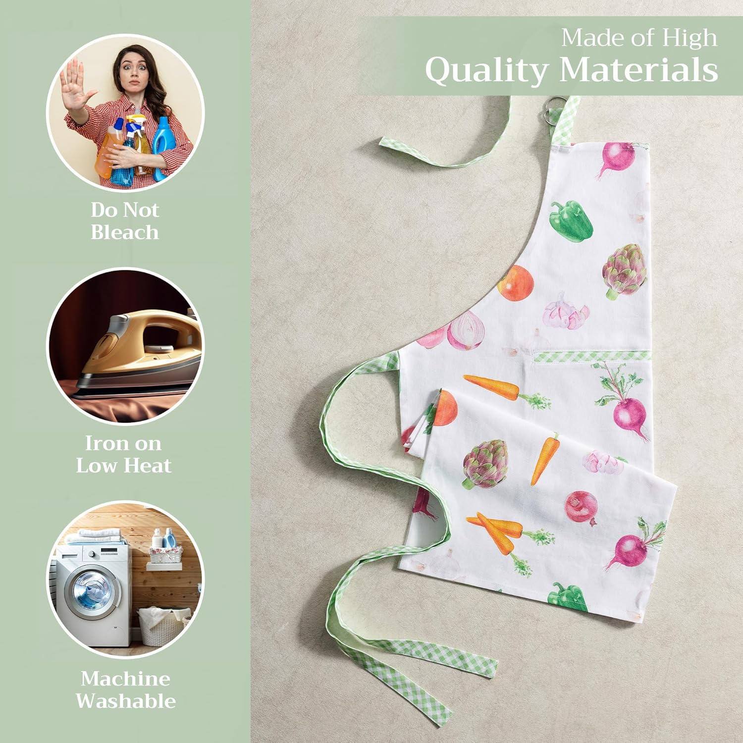 Maison D'Hermine 100% Cotton Apron for Women with Pocket Kitchen Chef Apron for Men Cooking Gardening Server Waitress Maid image number 3