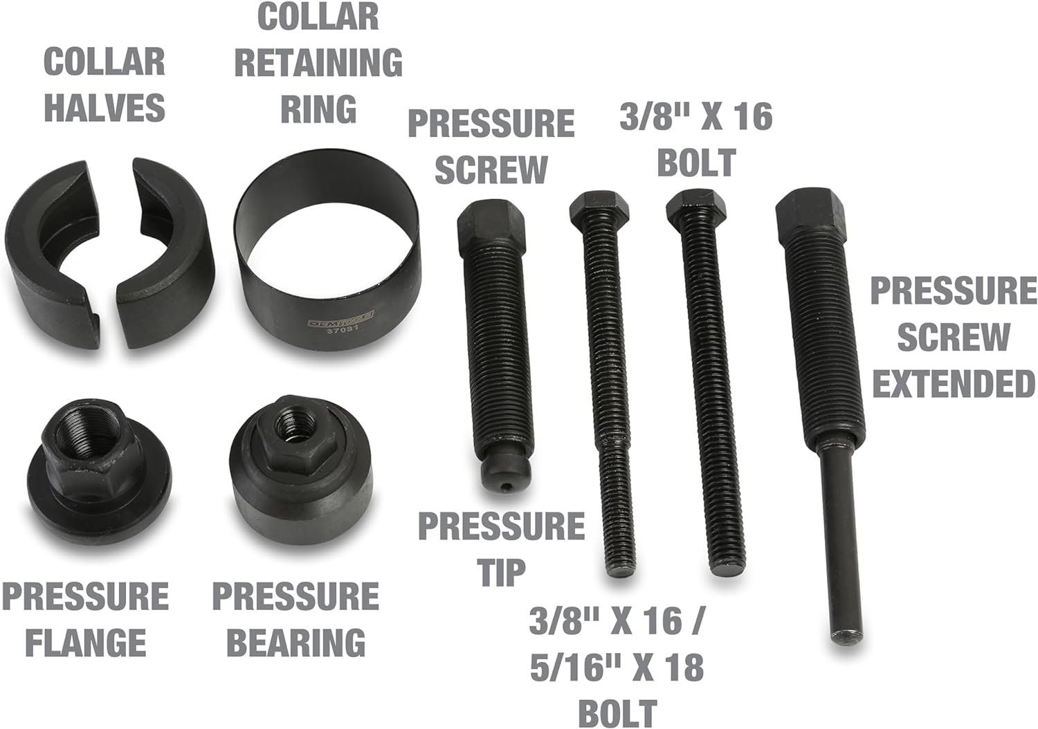 OEMTOOLS 37031 Power Steering Pulley Puller and Installer Kit, Removes and Installs Power Steering Pump Pulleys on Most Domestic Vehicles, Ford, GM, VW, Green image number 2