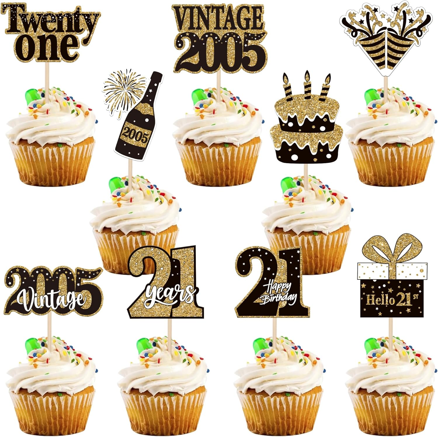 36 Pack Vintage 1956 Cupcake Toppers Cheers to 70Th Birthday Cupcake Picks Hello Seventy Birthday Cupcake Decorations for Happy 70Th Birthday Wedding Anniversary Party Supplies (70Th)