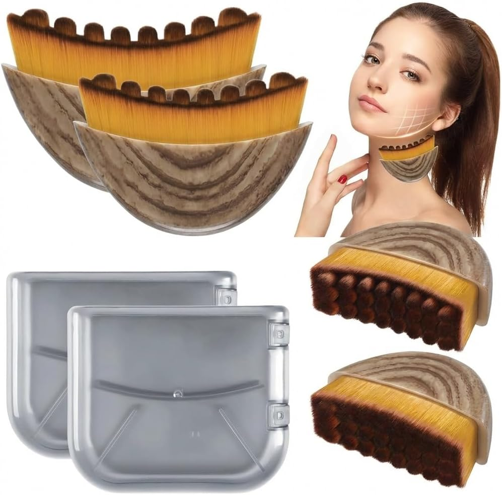 Lymphatic Contour Face Brush &ndash; Ultra-Soft Lymphatic Drainage Face Brush for Chin & Neck, Gentle Dry Brush for Facial Massage & Puffiness Relief, Ergonomic Portable Beauty Tool with Travel Case image number 2