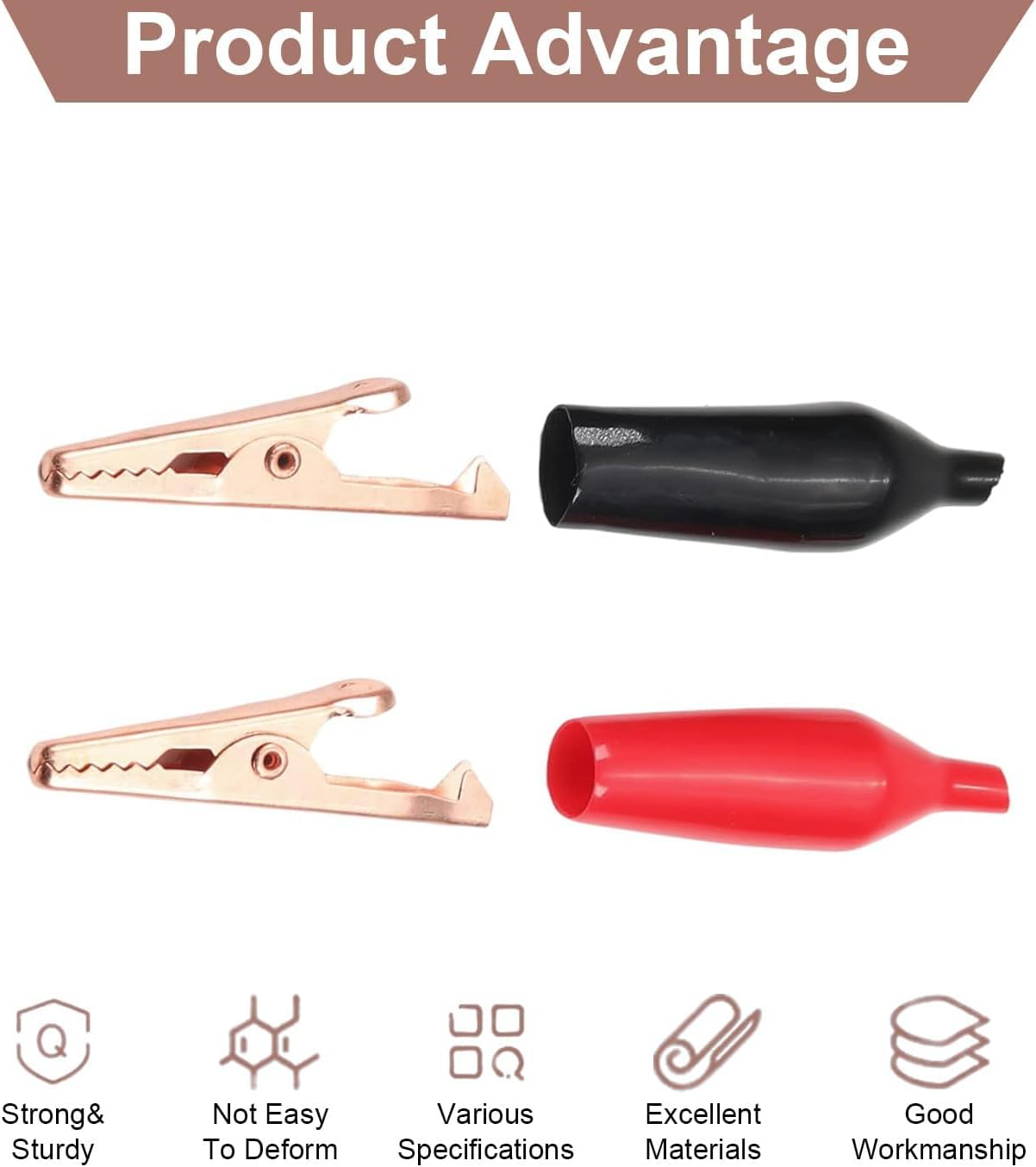 20Pcs Alligator Clips Mini Size 1&rdquo;/28Mm 5A Clamps Crocodile Electrical Test Clamps Jumper Helper with Protective Insulation Cover image number 3