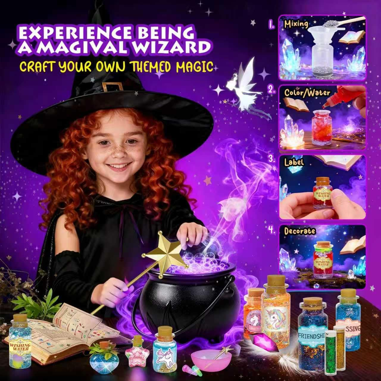 Fairy Unicorn Magic Crafts Kit for Kids - DIY Potion Mix Making Kits for Girls Ages 6-8&8-12, Indoor & Rainy Day Magical Activity Toy, Christmas Birthday Gift image number 3