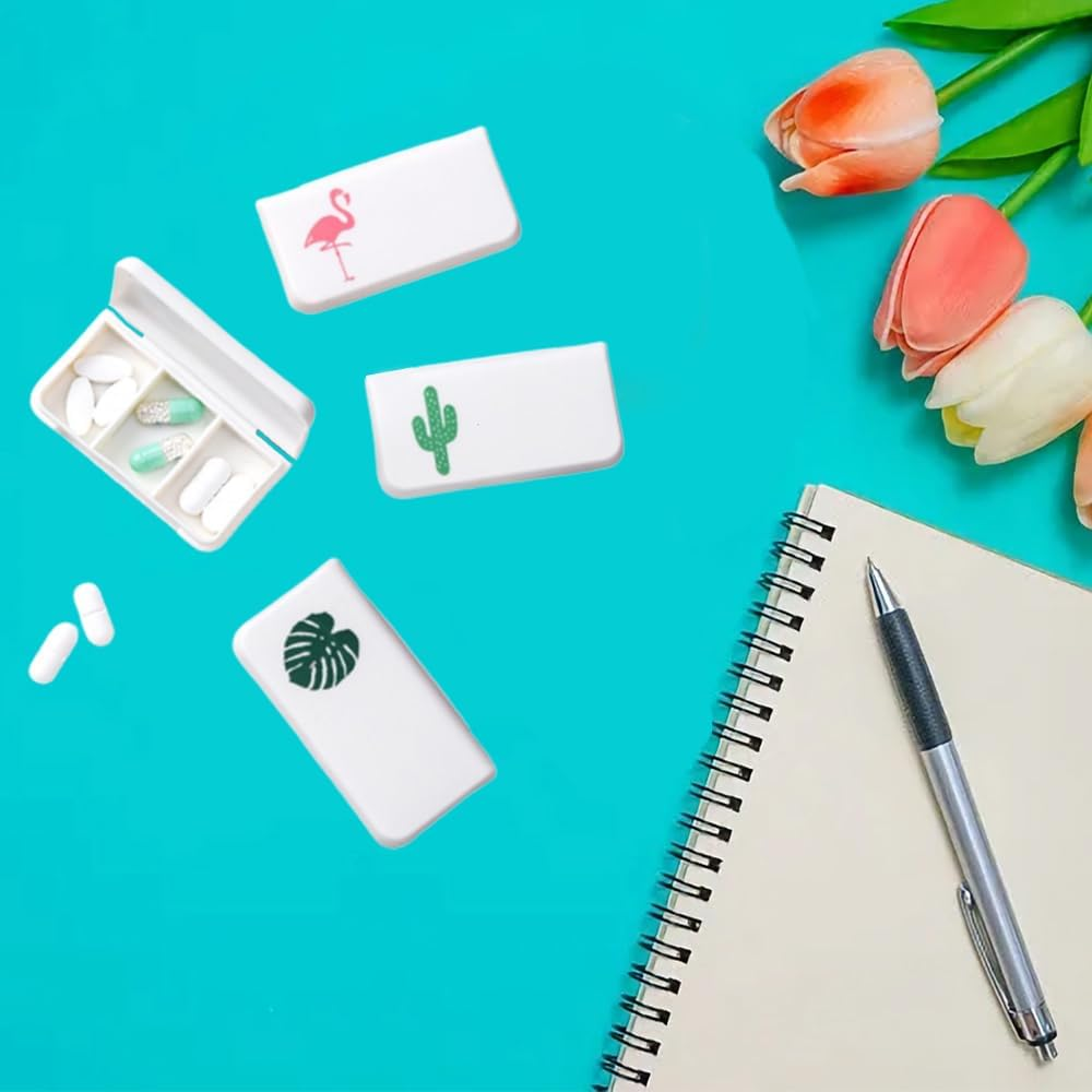 3 Pack Daily Pill Organizer, 3 Compartments Portable Pill Case Travel Pill Organizer,Pill Box for Purse Pocket to Hold Vitamins,Cod Liver Oil,Supplements and Medication image number 6