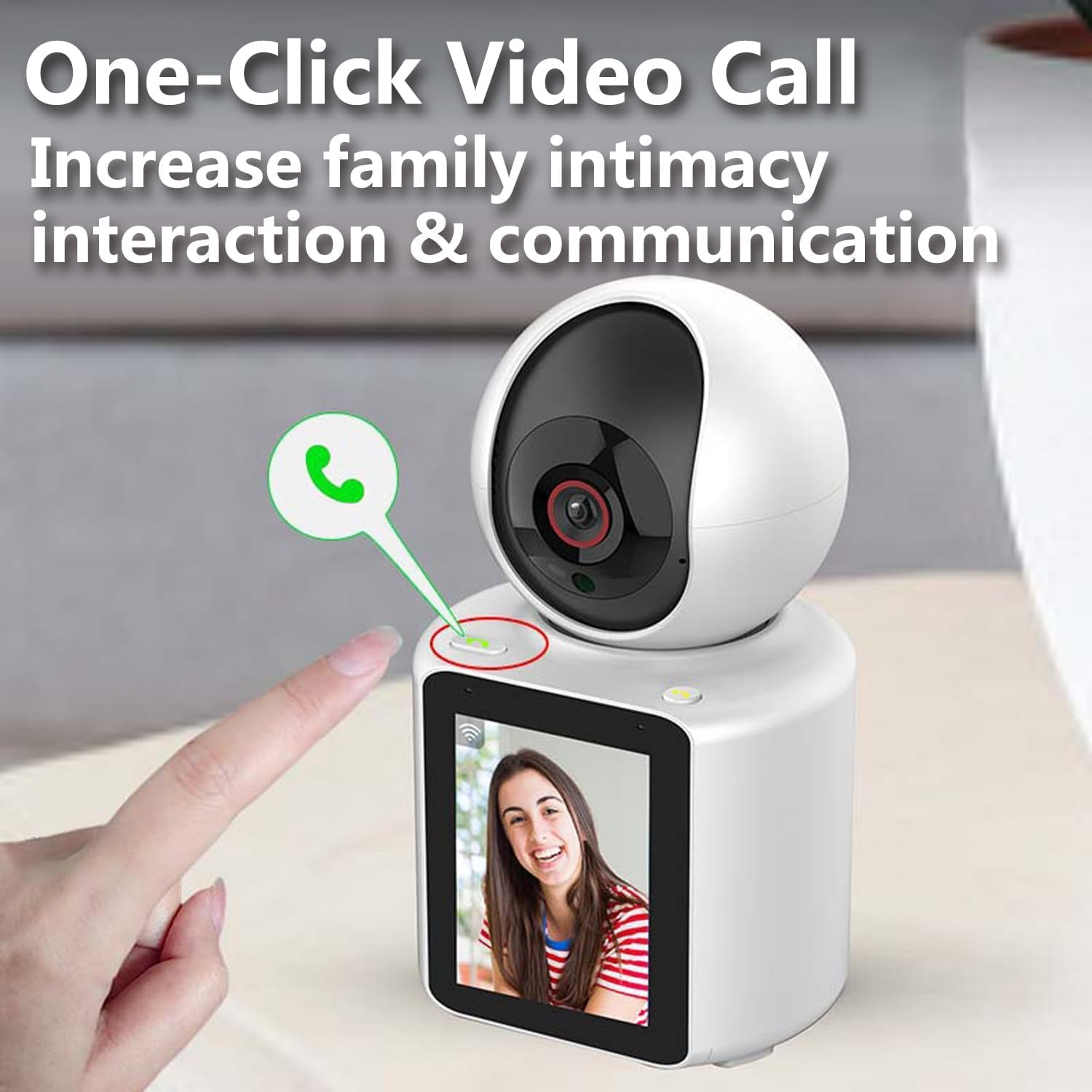 Two-Way Video Camera with 2.8 Inch 1080P Screen,Video Calling Camera Indoor Home Security Camera with Night Vision,Motion Detection for Baby/Dog/Nanny/Pet Camera image number 2