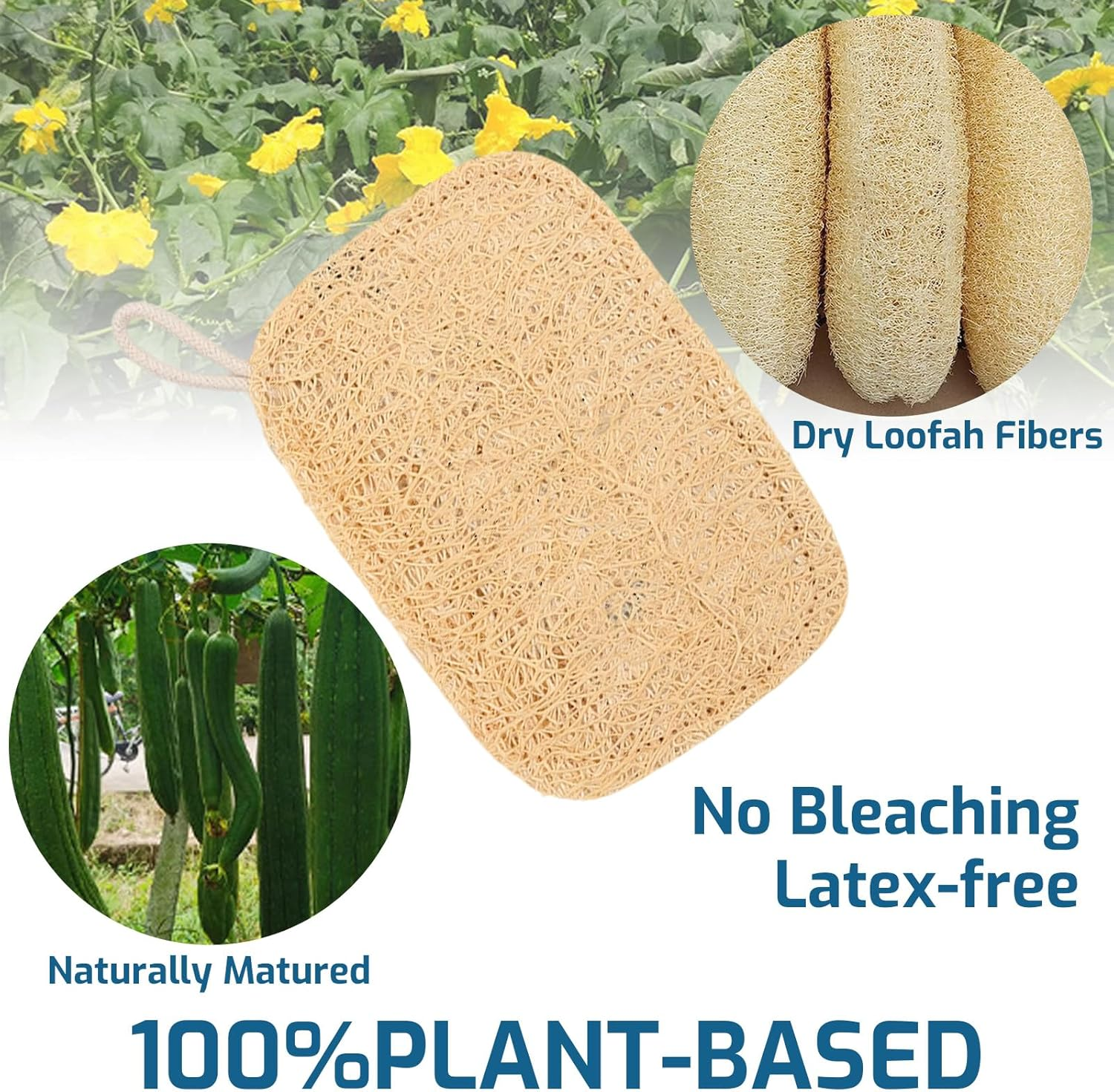 Tzylomirx 2 PCS Loofah Shower, Loofah Washcloth and Bathcloth - Cleaning Exfoliating Body Sponge for Skin Care, Bath Spa Shower, Multi - Purpose Organic for Children image number 2