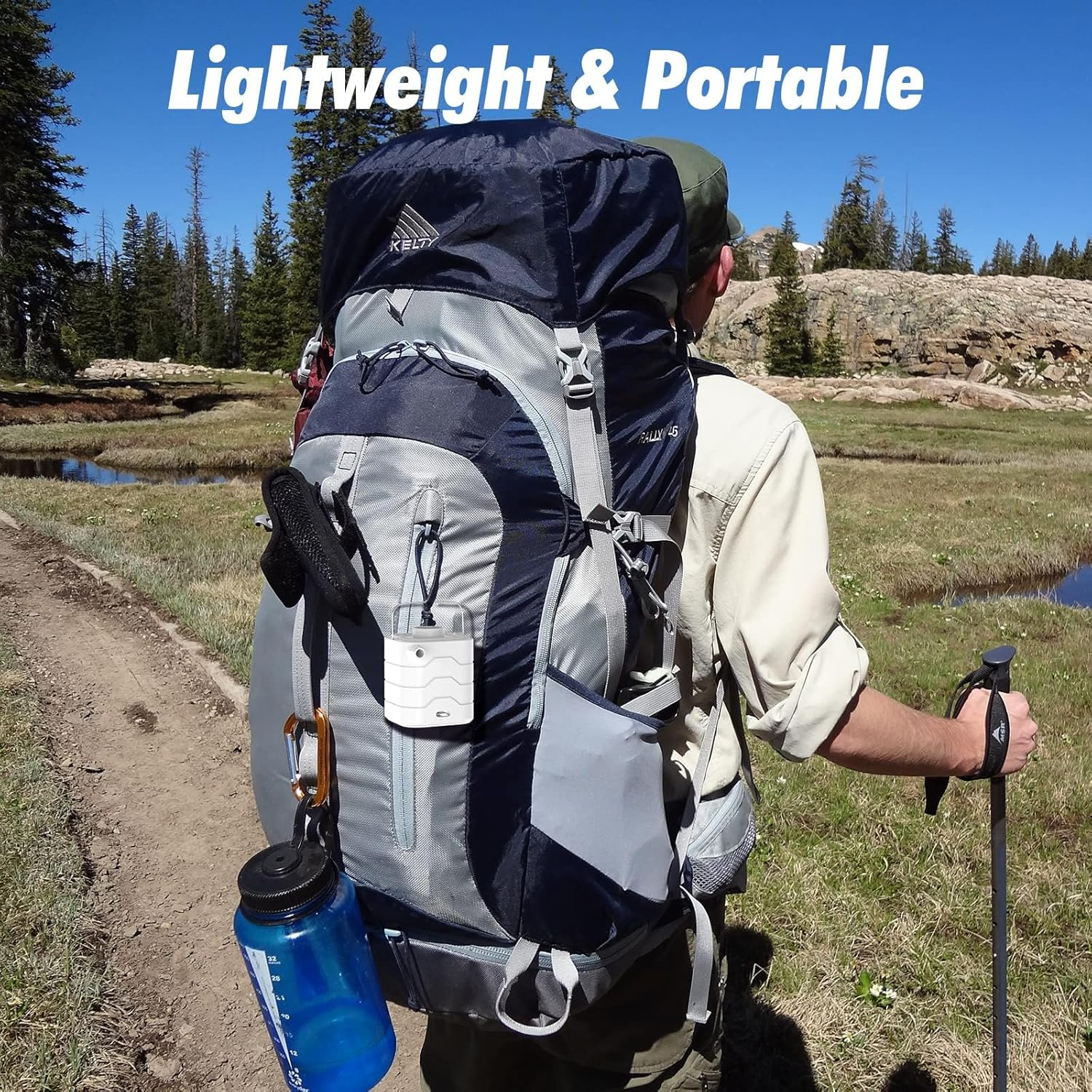 Portable Air Pump, Beedove Mini Air Pump with Camping Light, 2400Mah Battery USB Rechargeable, 5 Nozzles Quick Inflate Deflate Pump for Swimming Ring Pool Toys Air Mattress Bed Vacuum Storage Bags