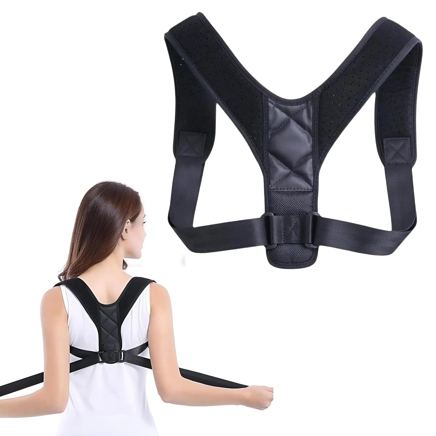 Spendeal Posture Corrector-Back Brace for Men and Women, Fully Adjustable Comfortable for Mid, Upper Spine Support- Neck, Shoulder, Clavicle and Back Pain Relief-Breathable, Slouching, Hunching,