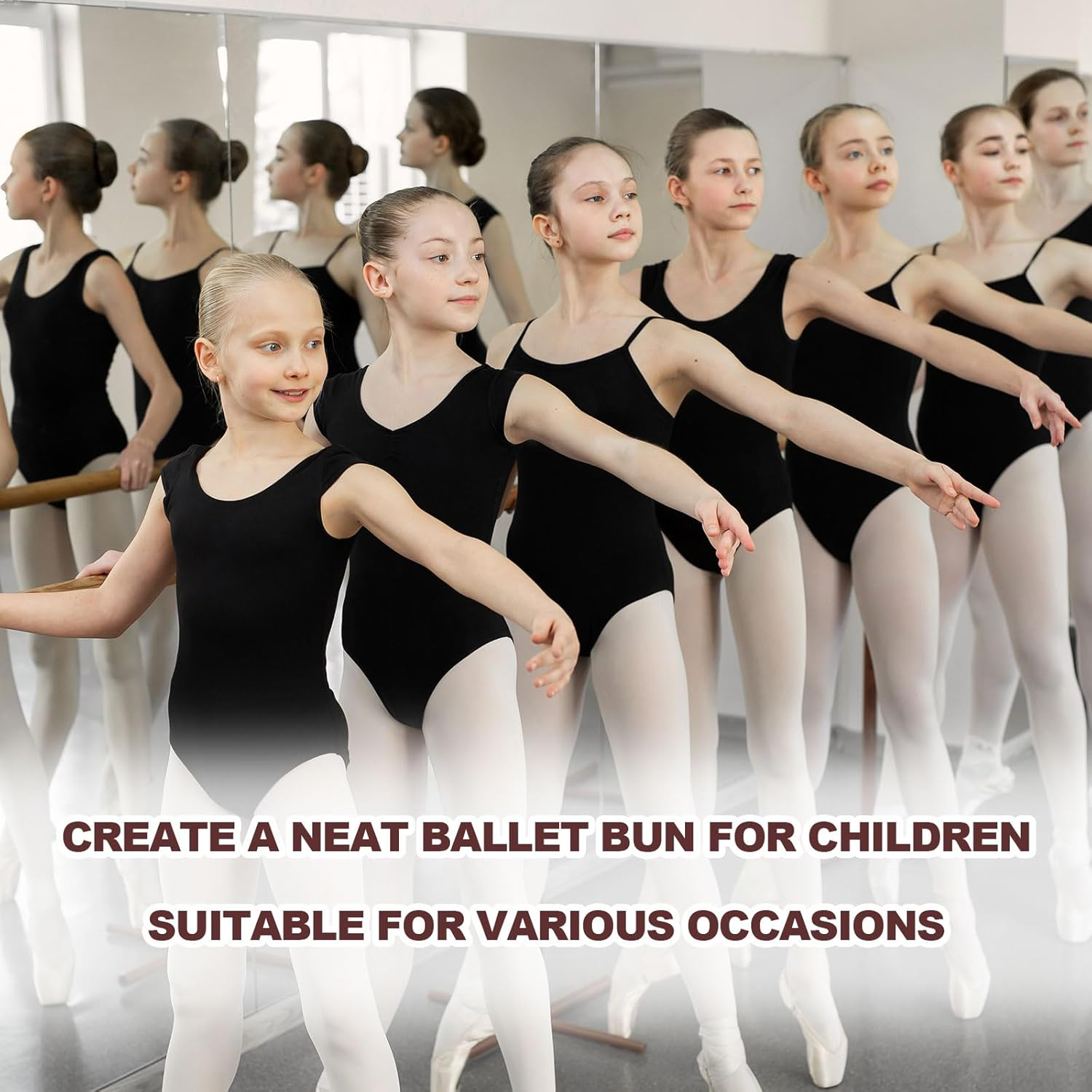 UILYNIU 183 Piece Hair Bun Maker Set, 3 Pieces Doughnut Hair Buns, 60 Pieces Hair Nets Invisible with 100 Pieces Hair Clip Hairpin, 20 Pieces Elastic Hair Bands for Children Girls (Brown) image number 2