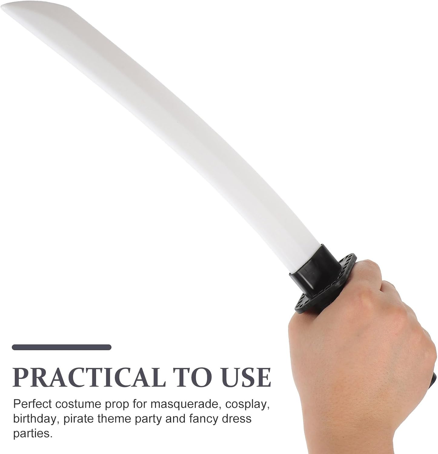 Vaguelly Animes Swords Cosplay Plastic Toy Swords Japanese Samurai Swords Black Training Swords Practice Pretend Play Knight Costume Props image number 3