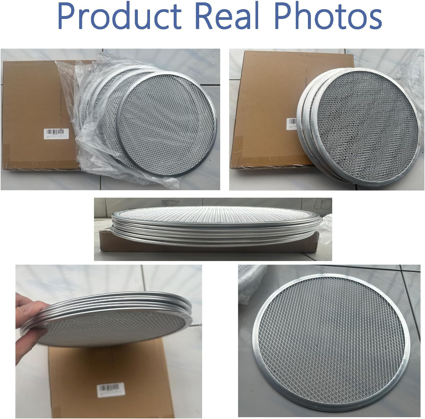 6 Packs Aluminum Alloy Pizza Pan with Holes, 12 Inch Commercial Grade Pizza/Baking Screen for Oven round Pizza Crisper Tray Pizza Baking Tray for Home Restaurant, Seamless (12-Inch, Pack of 6) image number 5