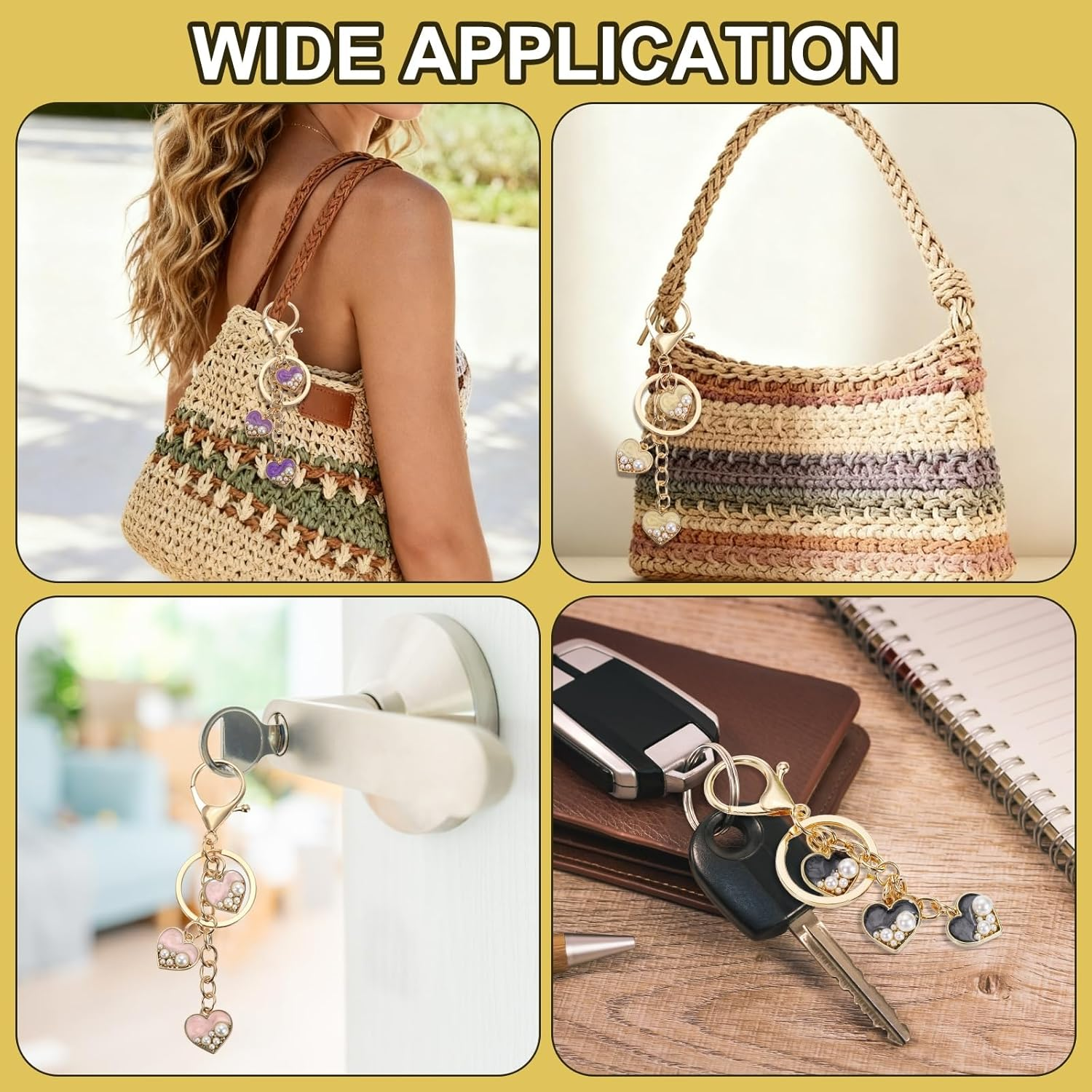 Sourcing Map Y2K Heart Keychain, Alloy Keyring Bag Charm, Cute Accessories for Women Purse, Handbag, Car Key image number 1