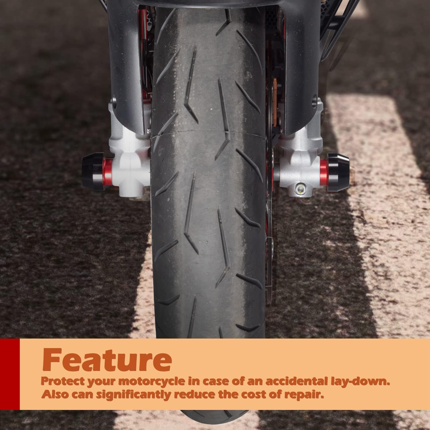 Motorcycle Front Rear Wheel Slider Axle Fork Sliders Frame Falling Protector Crash Pad Protection Aluminum Kit for Aprilia RS 660 RS660 2020 2021 2022 2023 Motorbike Accessories Parts (Red) image number 1