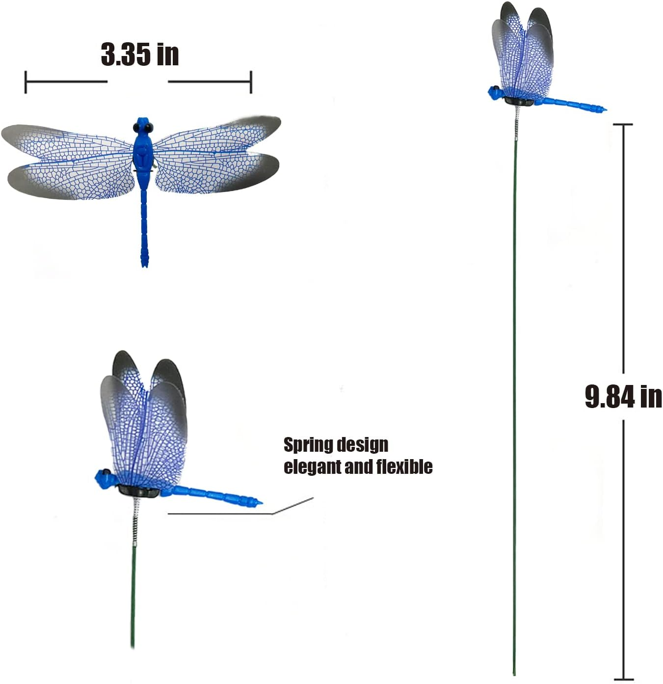 20 PCS DIY Garden Dragonfly Stakes Tuxiaobu - 3D Removable Gardening/Floral/Party Indoor Outdoor Yard Garden Flower Pot Decorations - Thanksgiving Christmas Whimsical Gifts for Kindergarten image number 5