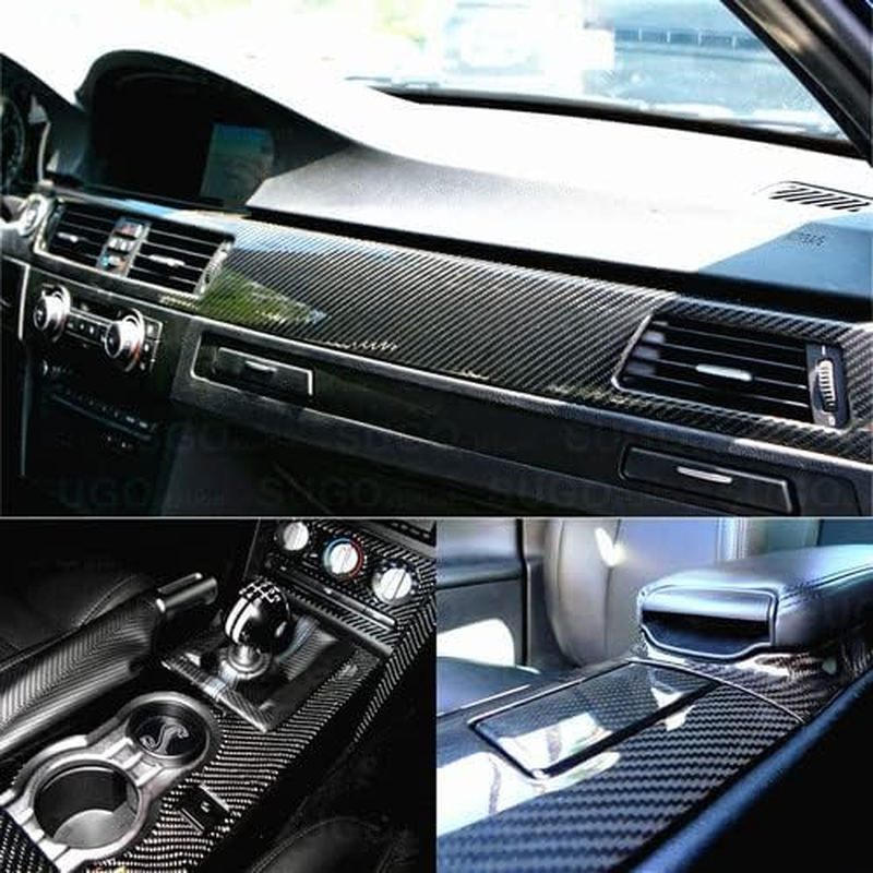Auto Accessories 5D Glossy Carbon Fiber Wrap Vinyl Film Car Interior Wrap Stickers, Car DIY Interior Exterior (12 * 60Inch) (US Stock) image number 5