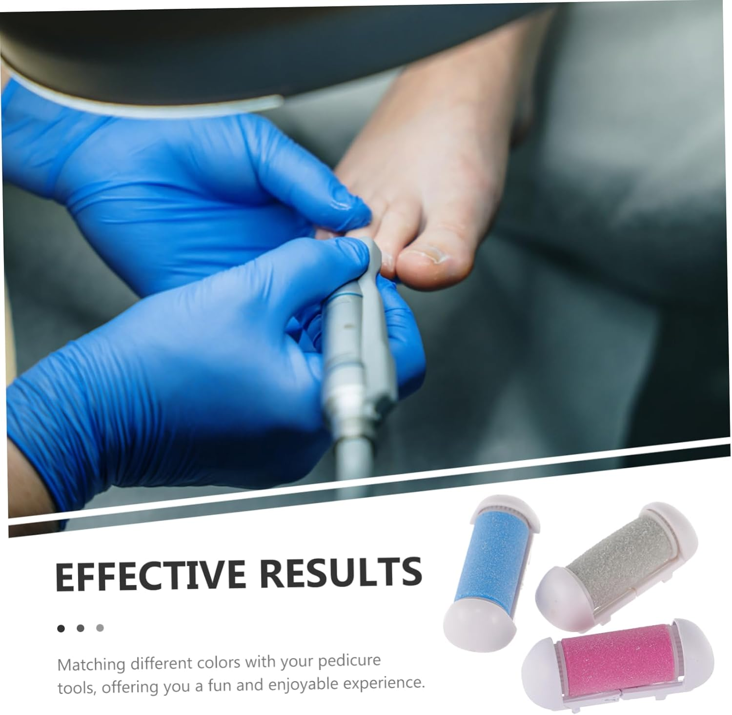 Ipetboom 12Pcs Foot Scrubber Heads Pedicure Roller Replacements Callus Remover for Feet image number 1