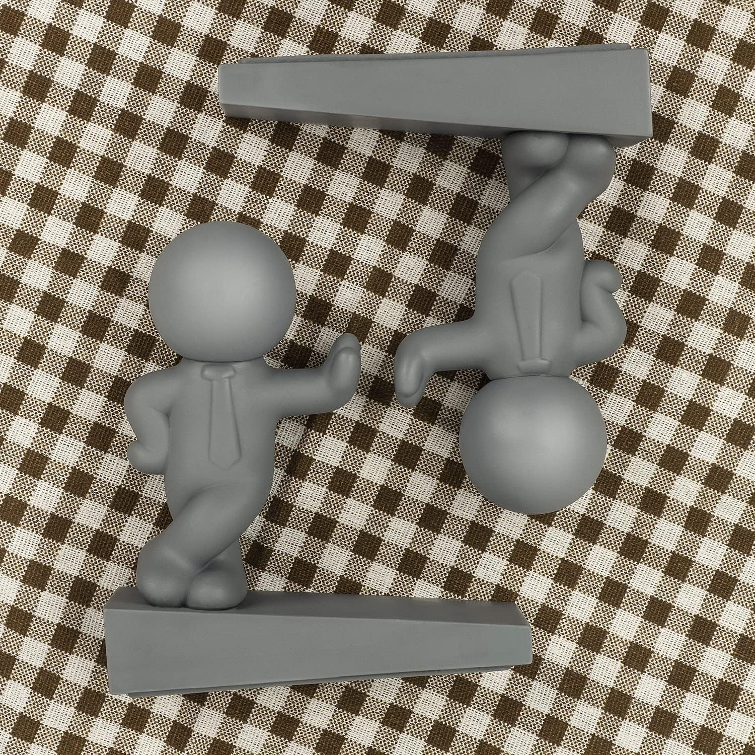 Omoojee Decorative Door Stopper, 2 Pack, Effective to Hold Your Door Open,Cute Door Wedge for Home and Office, Gray (Patented) image number 4