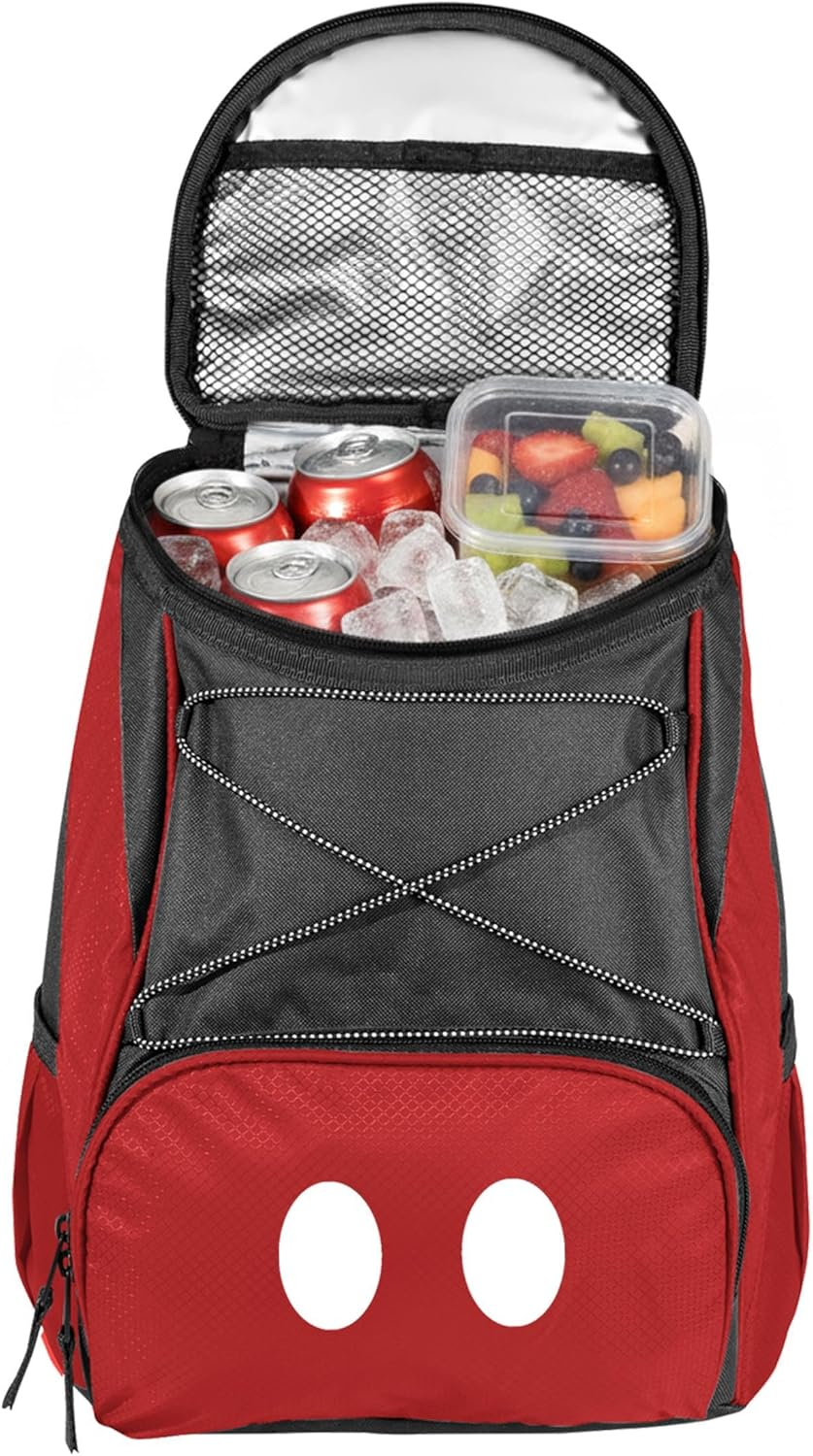 ONIVA - a Picnic Time Brand - Disney PTX Backpack Cooler - Soft Cooler Backpack - Insulated Lunch Bag - Disney Mickey Mouse - Red With Gray Accents image number 2
