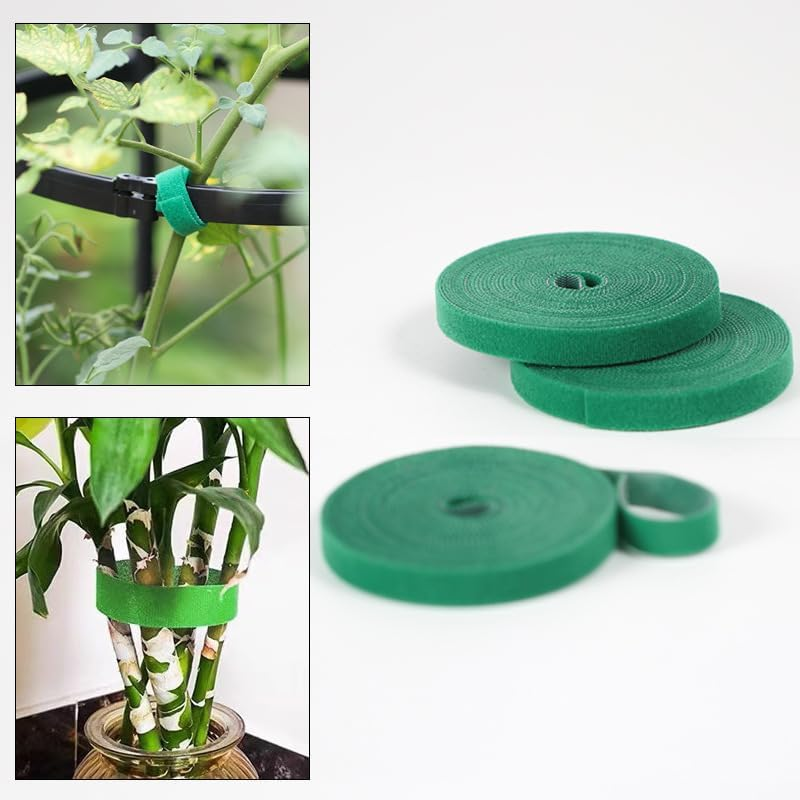 Garden Plant Ties, Green Vinyl Stake Ribbon, 10 M X 1.2 Cm, 1 Roll image number 1