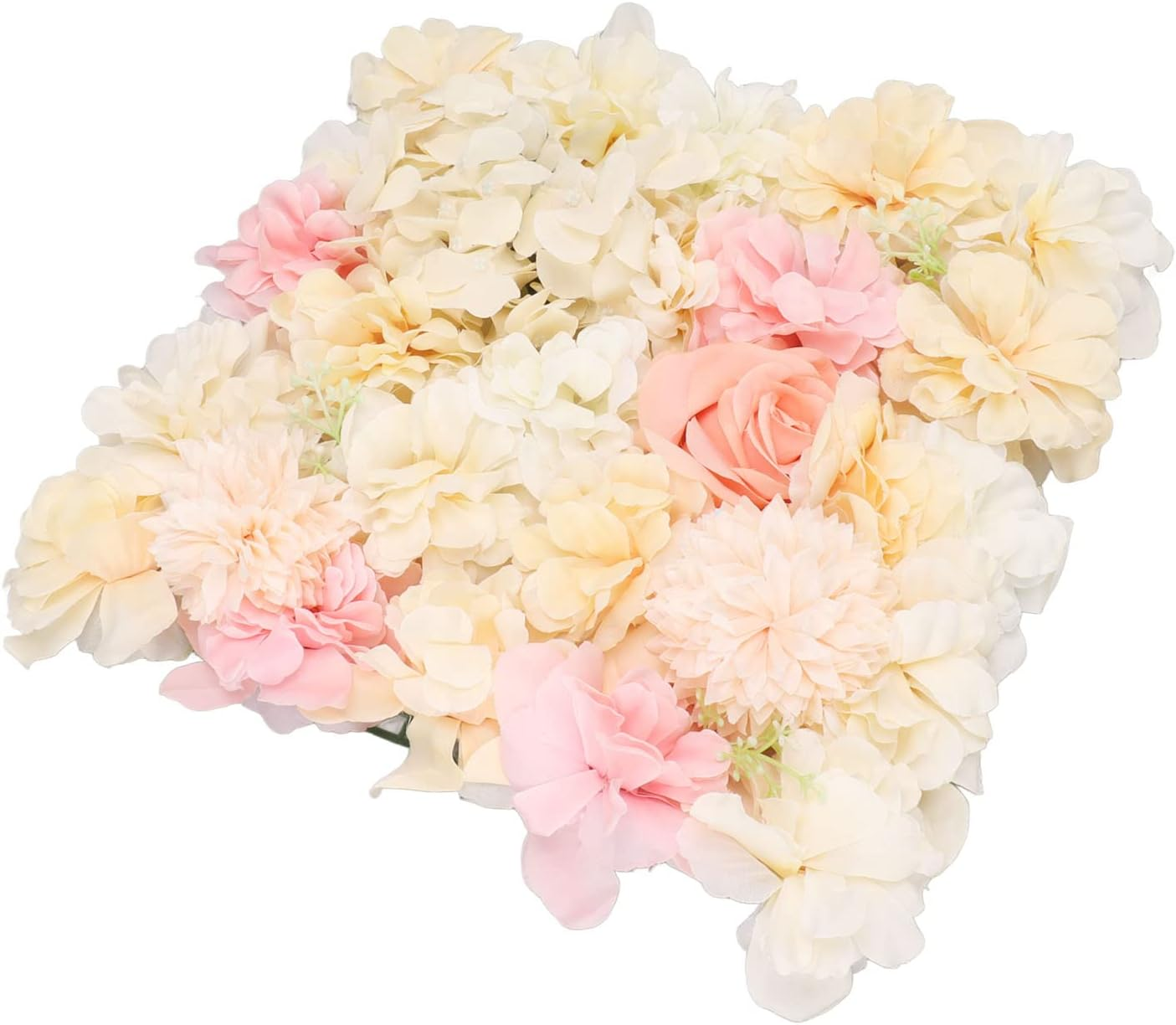 Artificial Flower Wall Panels Silk Simulation Rose Flowing Decoration for the Celebration of the 15X15In Wedding (Yellow and Pink)