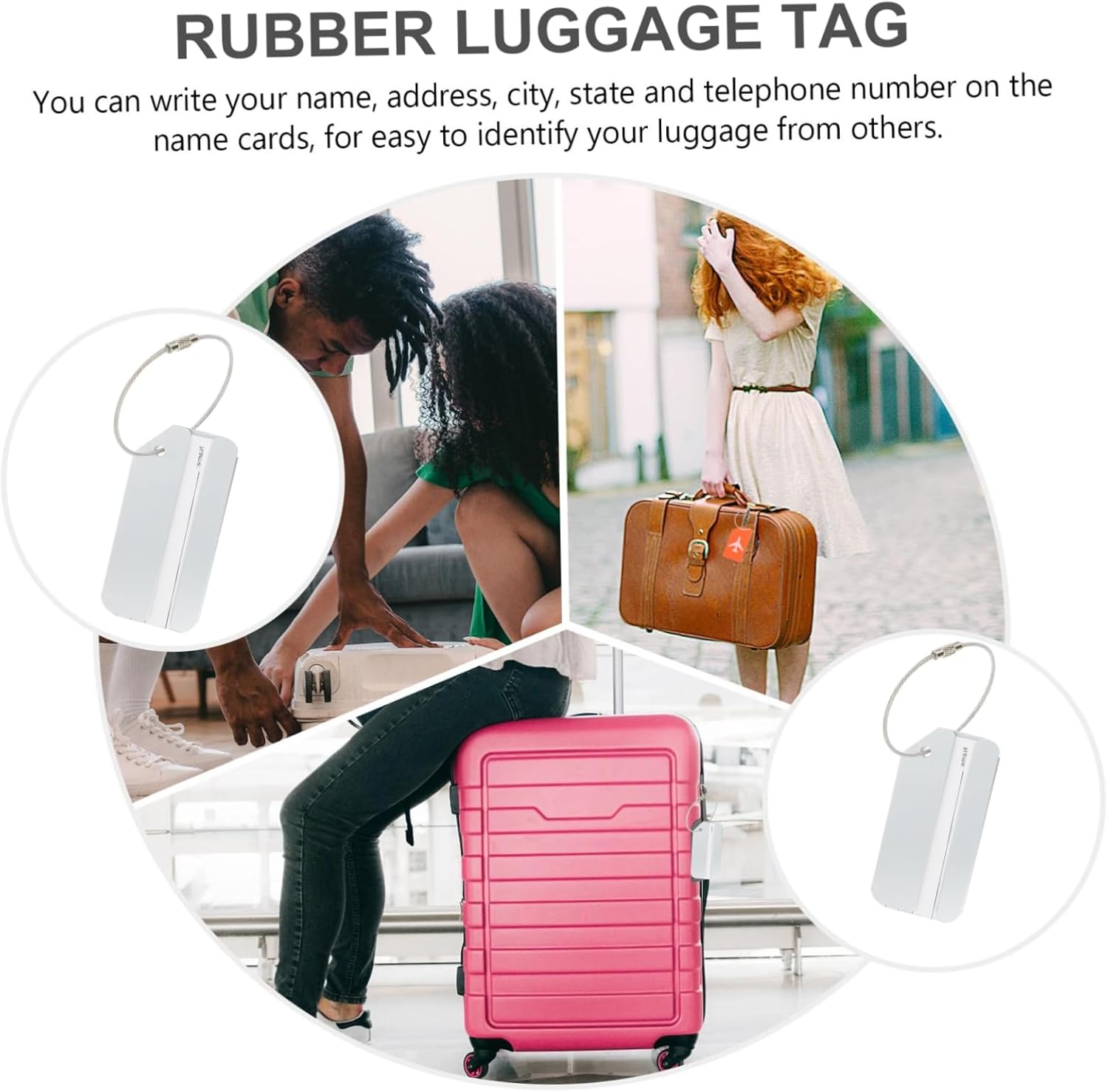 Didiseaon 6Pcs Luggage Tags Travel Id Hanging Tag Business Cards Holder for Checked Identifiers and Suitcase Boarding for Suitcase Travel and Label image number 1