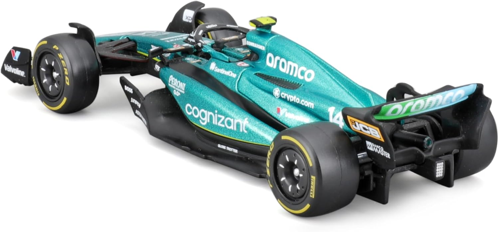 Bburago 38090 Formula 1 Aston Martin F1 Team AMR23 - F. Alonso 14 Season 2023 - Scale 1:43 12 Cm