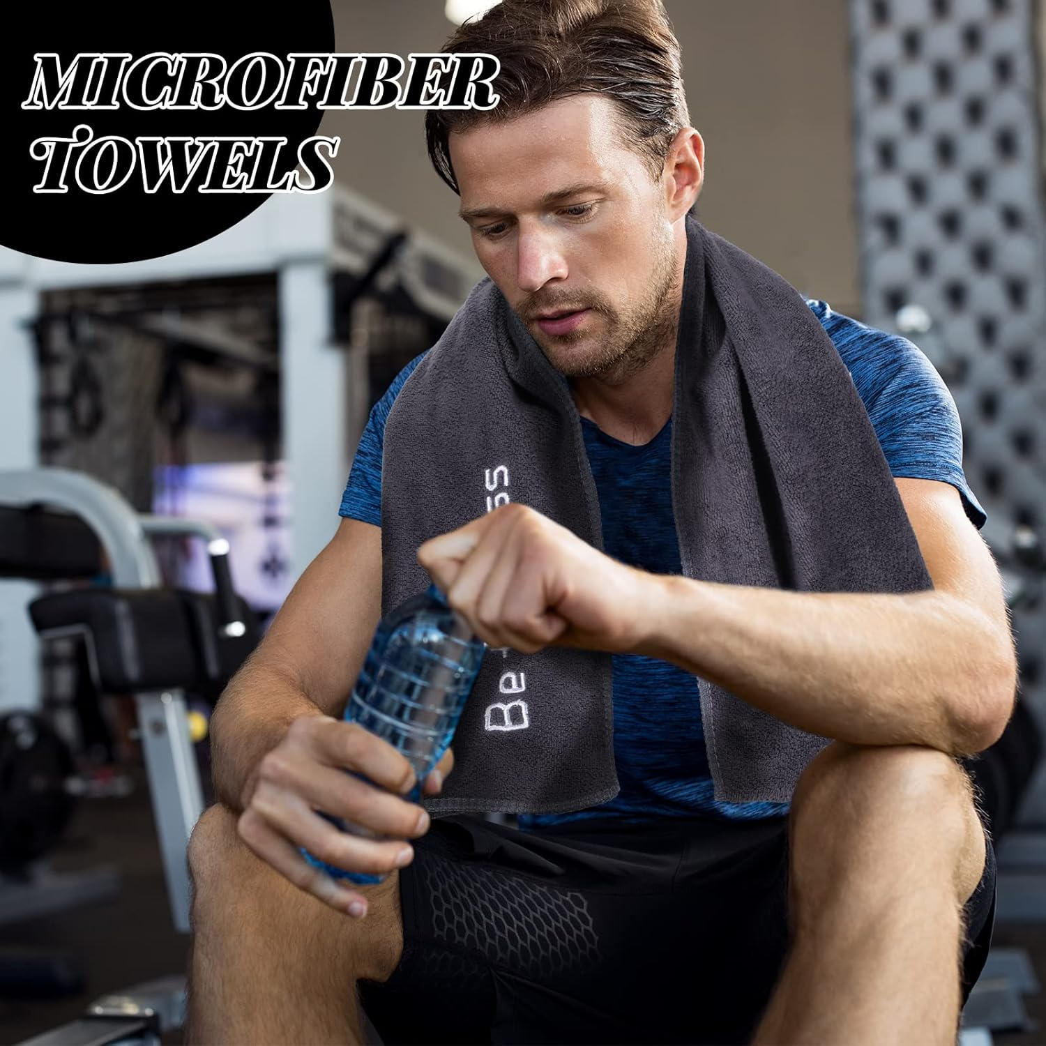 Newwiee 36 Pcs Microfiber Gym Towels for Exercise Fitness Bulk 32 X 16 Inch Soft Quick-Drying Sweat Absorbent Yoga Towel for Women Men Be Fearless Sport Towel for Cycling, Swimming, Workout, Camping image number 4