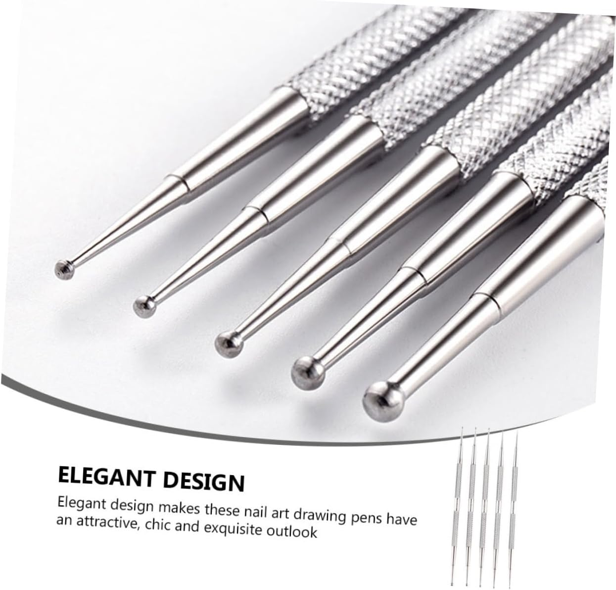 BELLIFFY 5Pcs Nail Manicure Nail Pens Diamond Art Pens Drills Master Drill Polish image number 3