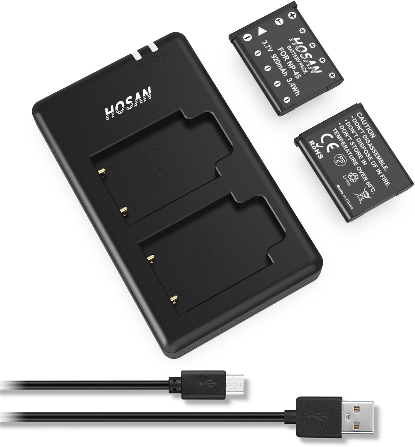 NP-45 NP-45S Battery (2 Pack) and Dual USB Charger Kit for Fujifilm NP-45 45A 45B 45S Fujifilm Finepix XP20 XP22 XP30 XP50 XP60 XP70 XP80 XP90 XP130 XP140 T350 T360 T400 T500 T510 T550 image number 4