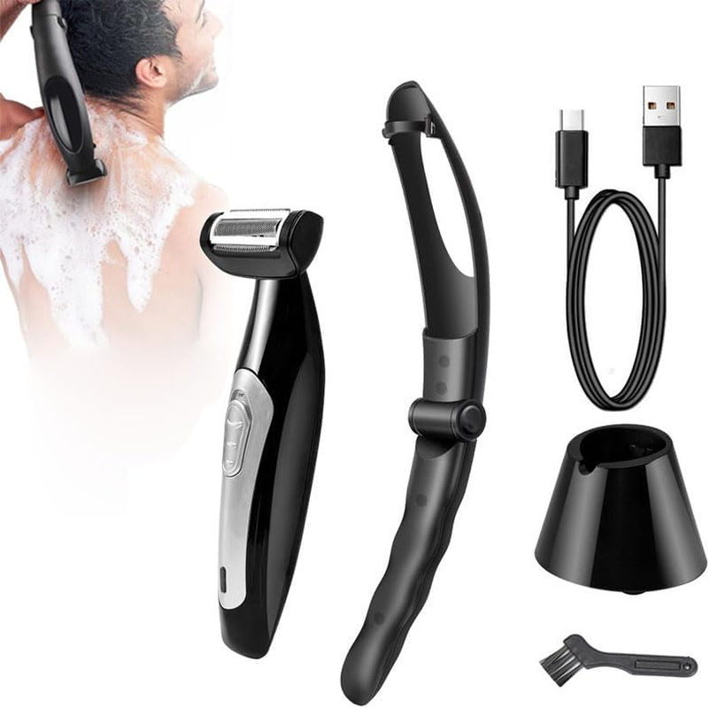 Men'S Back Shaver, Body Hair Trimmer DIY Back Shaver for Men, with Removable Handle, Men'S Grooming Trimmer, Wet Dry Use image number 2